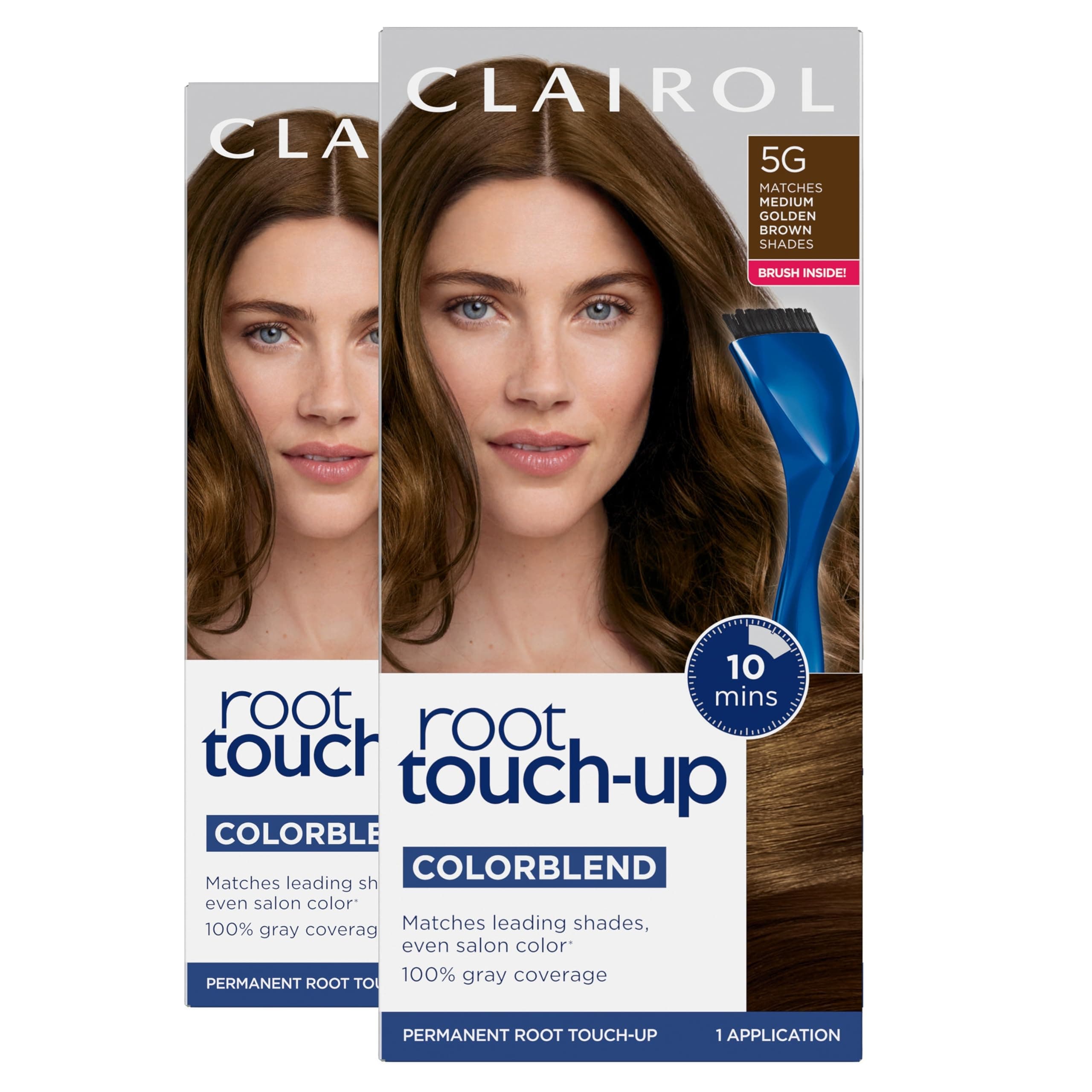 Clairol Nice 'n Easy Root Touch-Up 5G Kit (Pack of 2) Matches Medium Golden Brown Shades of Hair Coloring, Includes Precision Brush Tool