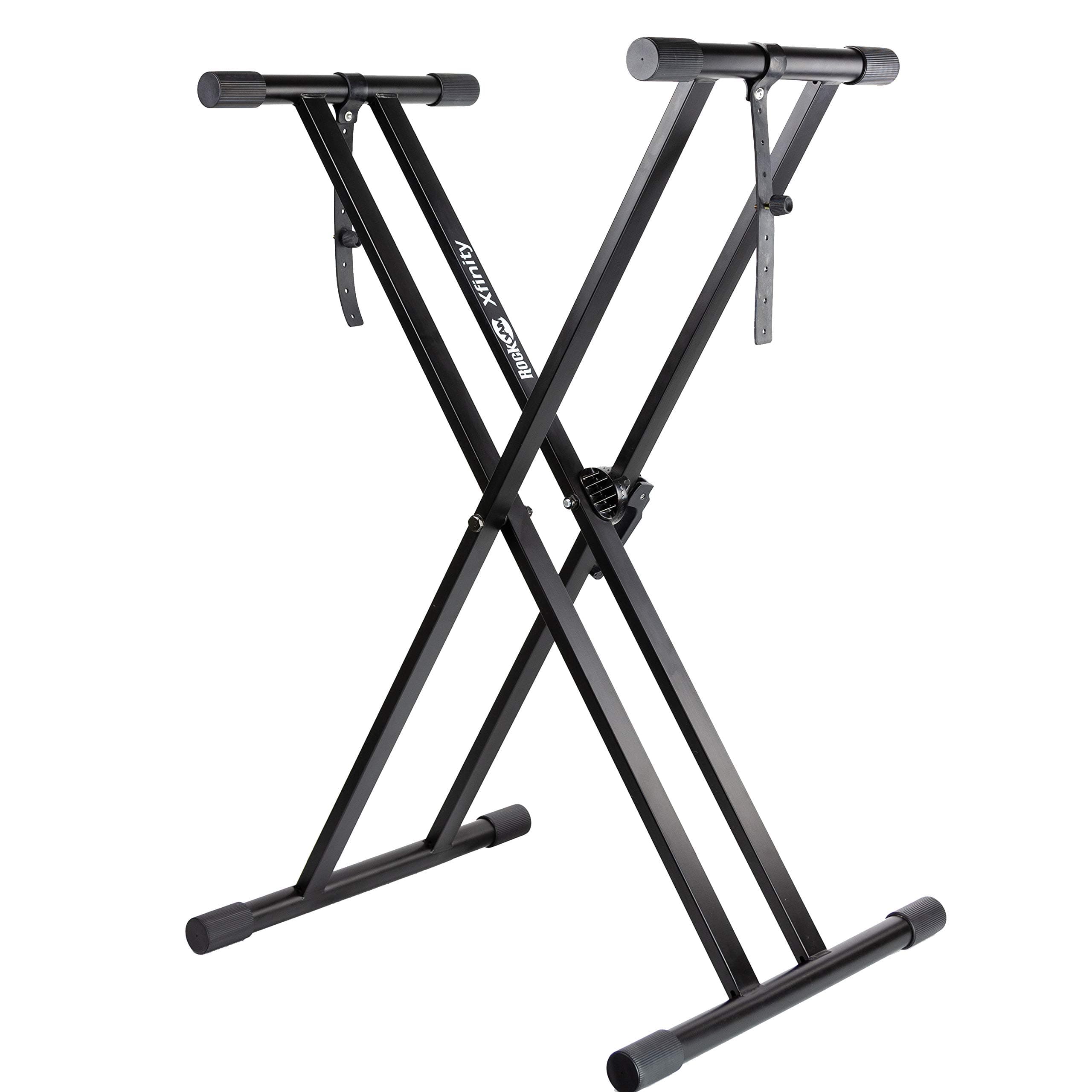 Xfinity Heavy-Duty, Double-X, Pre-Assembled, Infinitely Adjustable Piano Keyboard Stand with Locking Straps