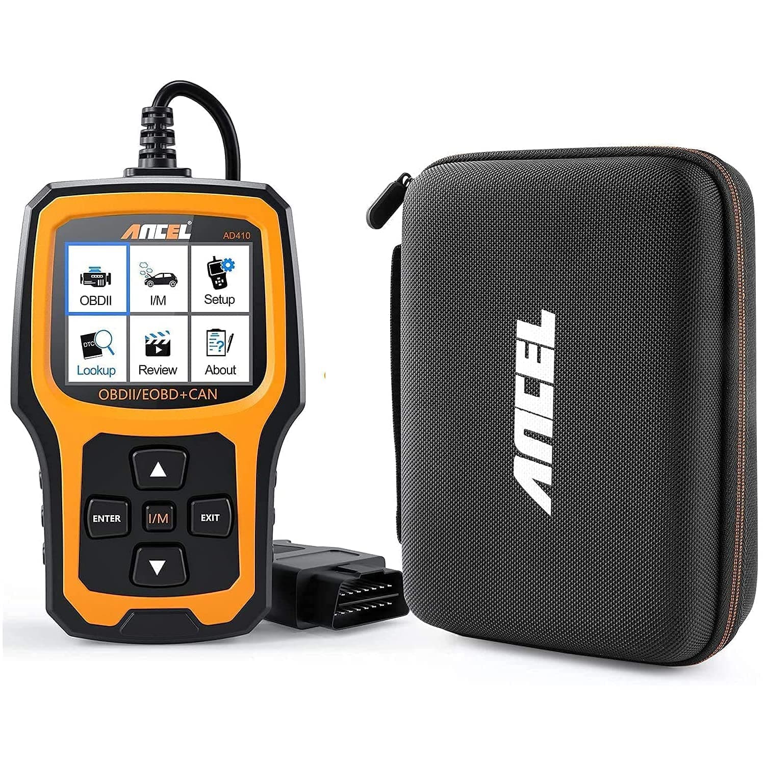 ANCEL AD410 Enhanced OBD II Vehicle Code Reader Automotive OBD2 Scanner with ANCEL Protective Case Storage Bag