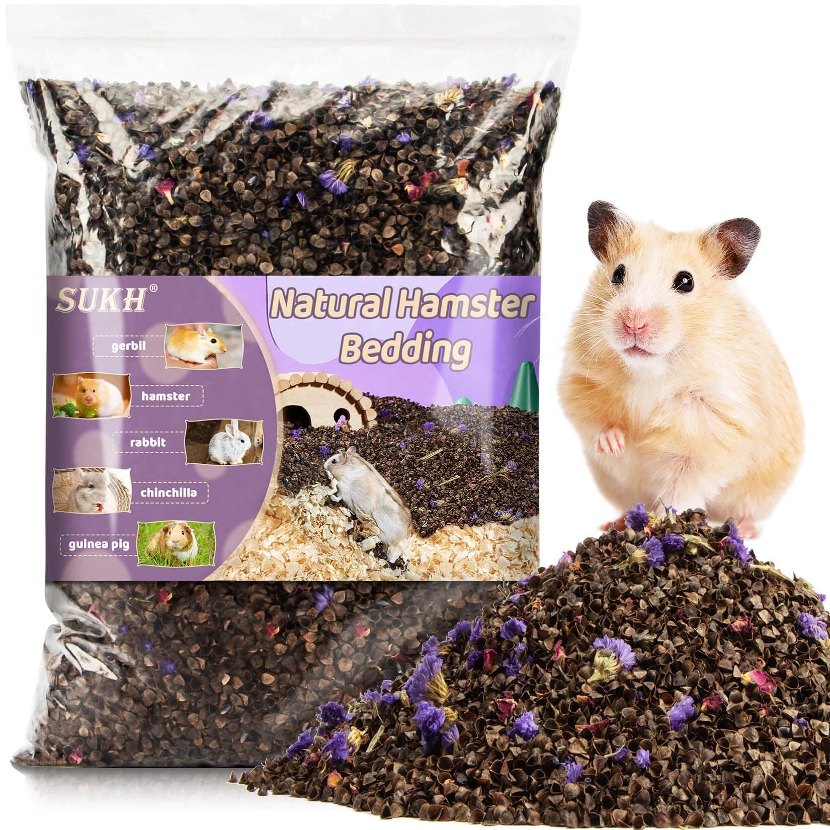 Sukh Hamster Rabbit Bedding Mate - 10.5OZ Pet Bedding Mate Guinea Pig Bedding Natural Flower & Herb Hamster Bedding Odor Control Hamster Bedding Set Animal Bedding Mate for Rabbit Gerbil Chinchilla