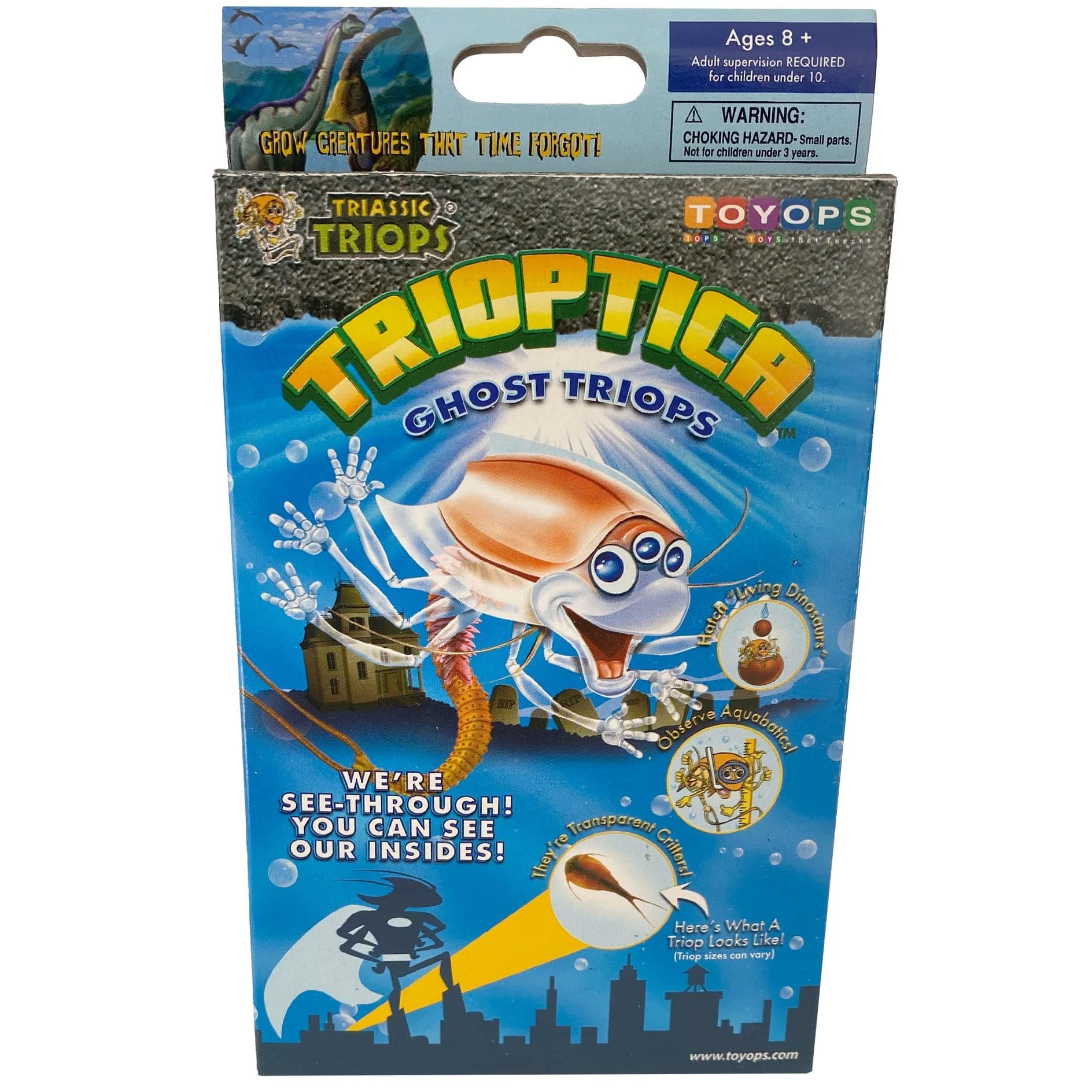TRIASSIC TRIOPS - Ghost Triops Kit, Contains Eggs, Food, Instructions and Helpful Hints to Hatch and Grow Your Own Rare “Ghost” or See-Through Prehistoric Creatures, Fun Educational Toy for Kids