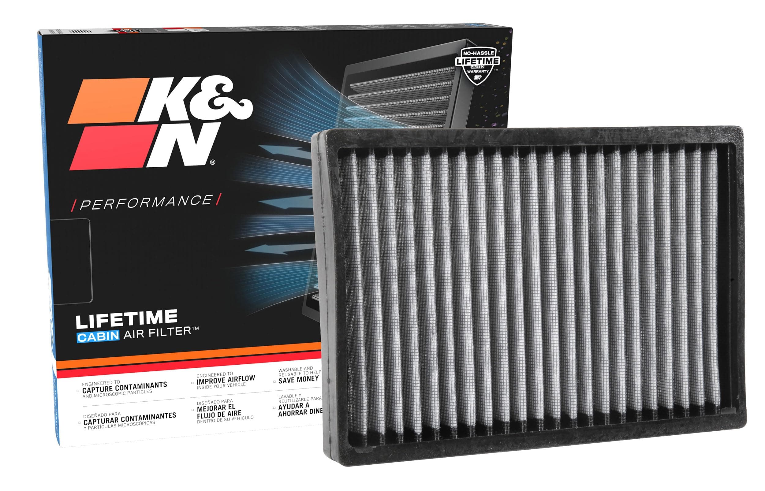 K&N Premium Cabin Air Filter High Performance Washable Washable Cabinet Air Inflow for 2012-2019 Mazda (6, 3, CX-5) Car Models VF2056