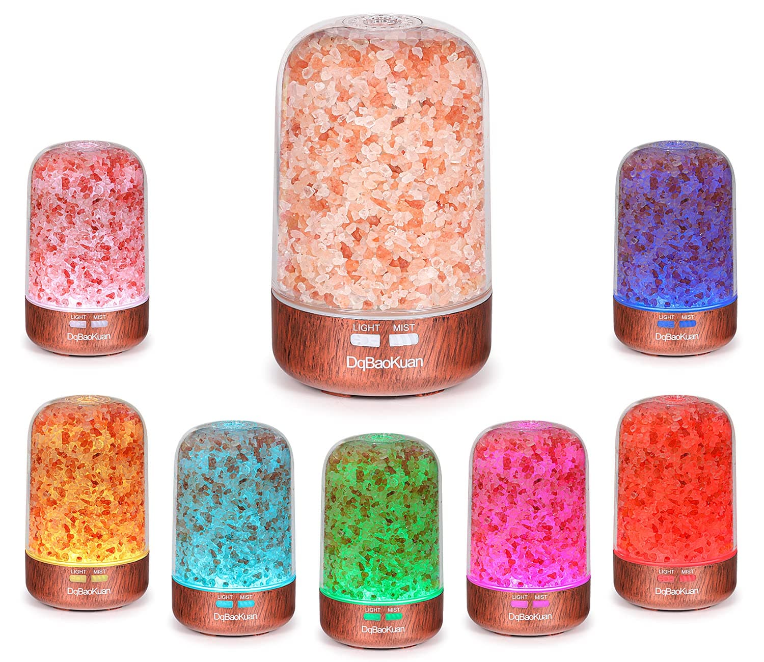 Himalayan Pink Salt Diffuser, 3-in-1Essential Oil Diffuser& Ionic Salt Therapy & Ultrasonic Cool Mist Humidifier, Waterless Auto-Off & Super Quiet Design ,120ml 7 Light Diffusers for Kids Room