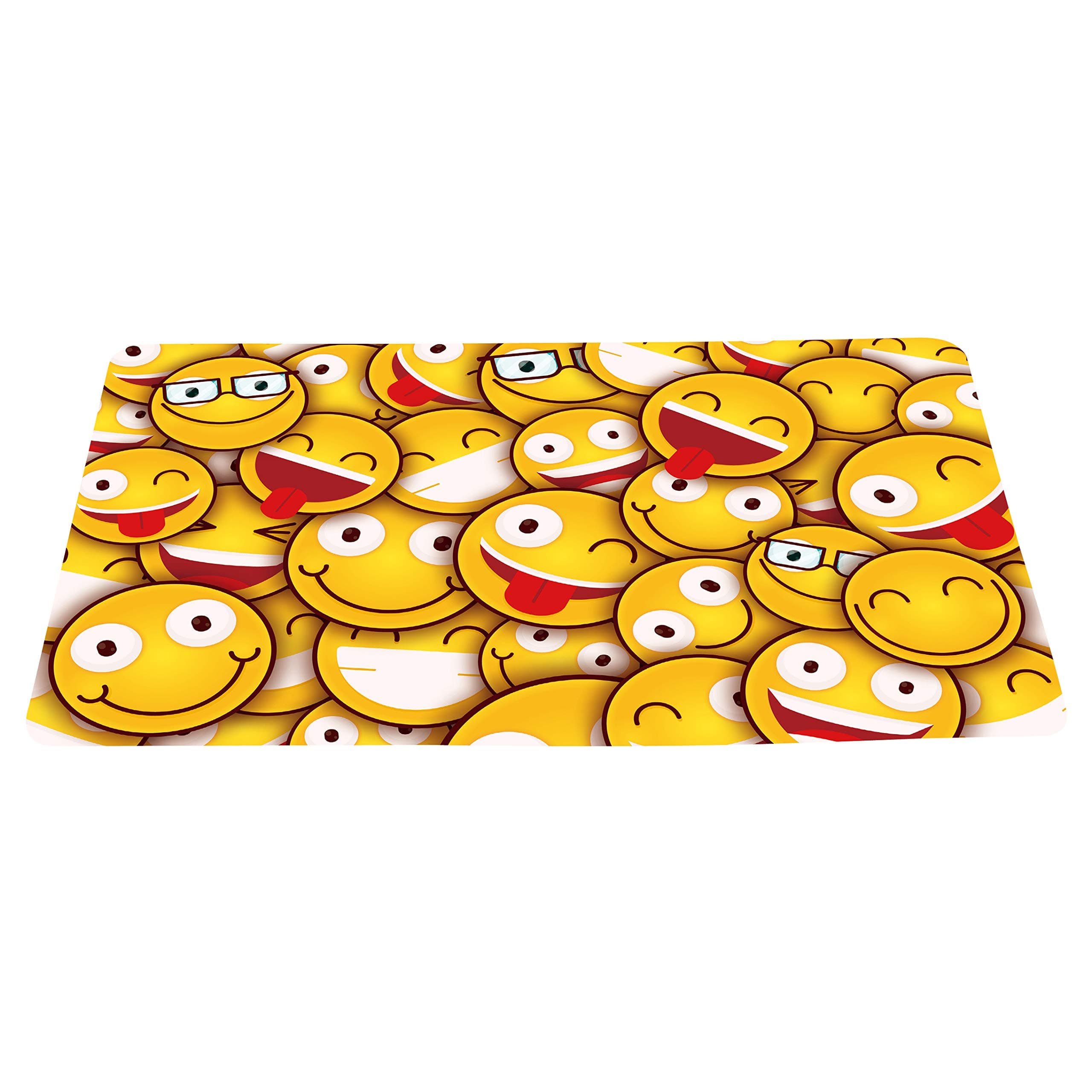 Multi Smiling Face Doormat Floor Mat with Non-Slip Backing Bath Mat Rug Funny Home Decor 16 by 24 inches