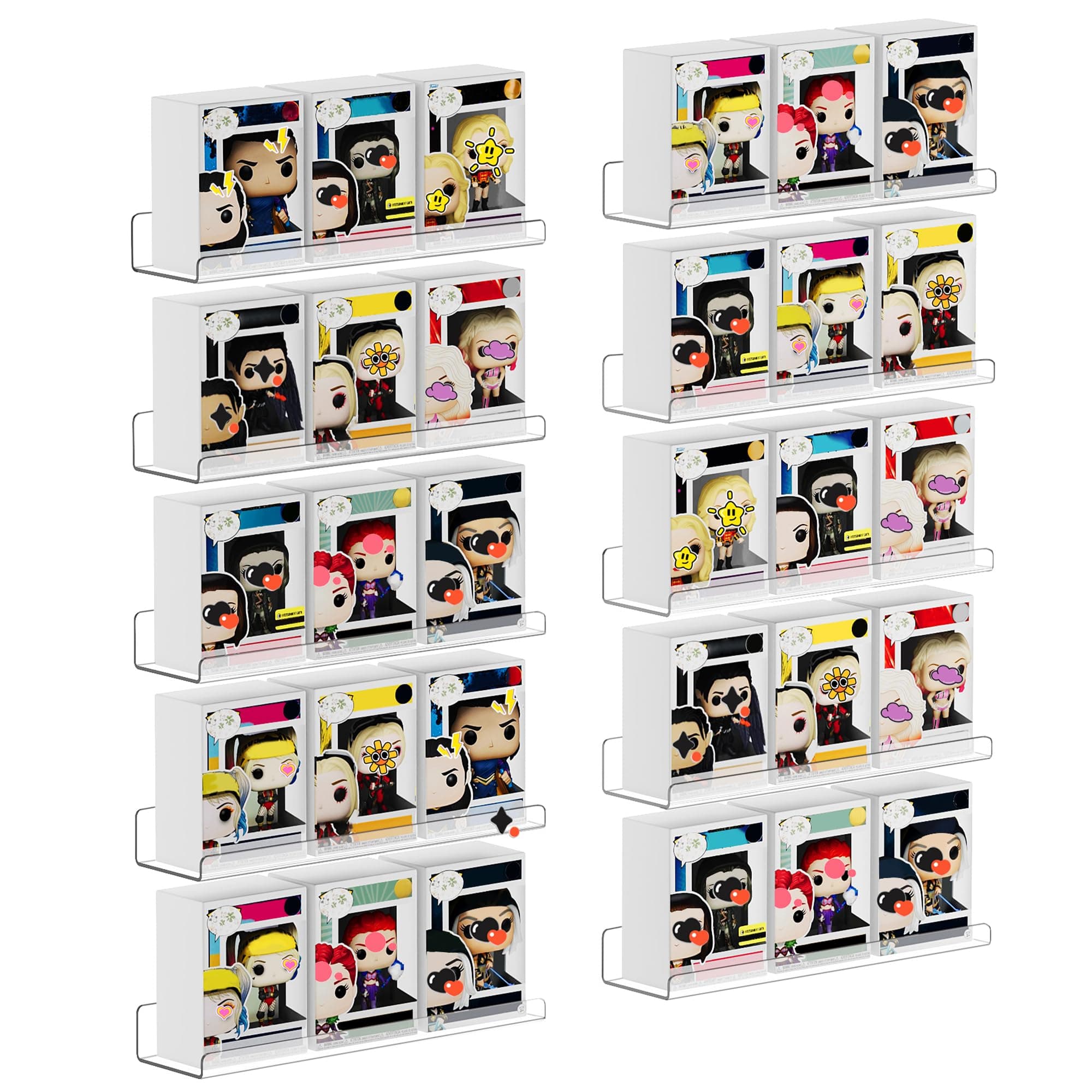 upsimples 透明アクリル棚 壁収納用 10枚セット