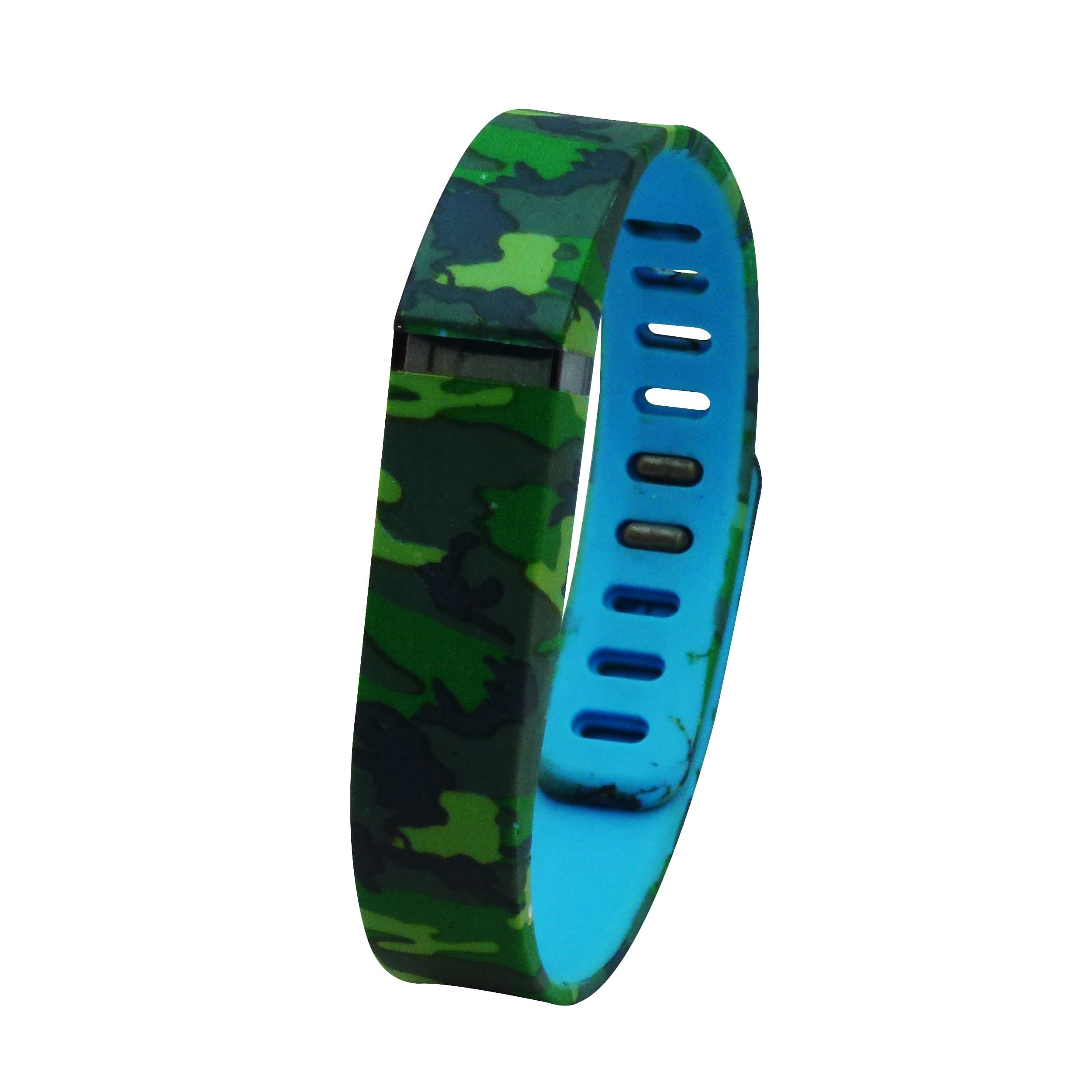 Replacement Band for Use with Fitbit Flex Activity Tracker - Masking Pattern Series Army - Green Navy Grey
