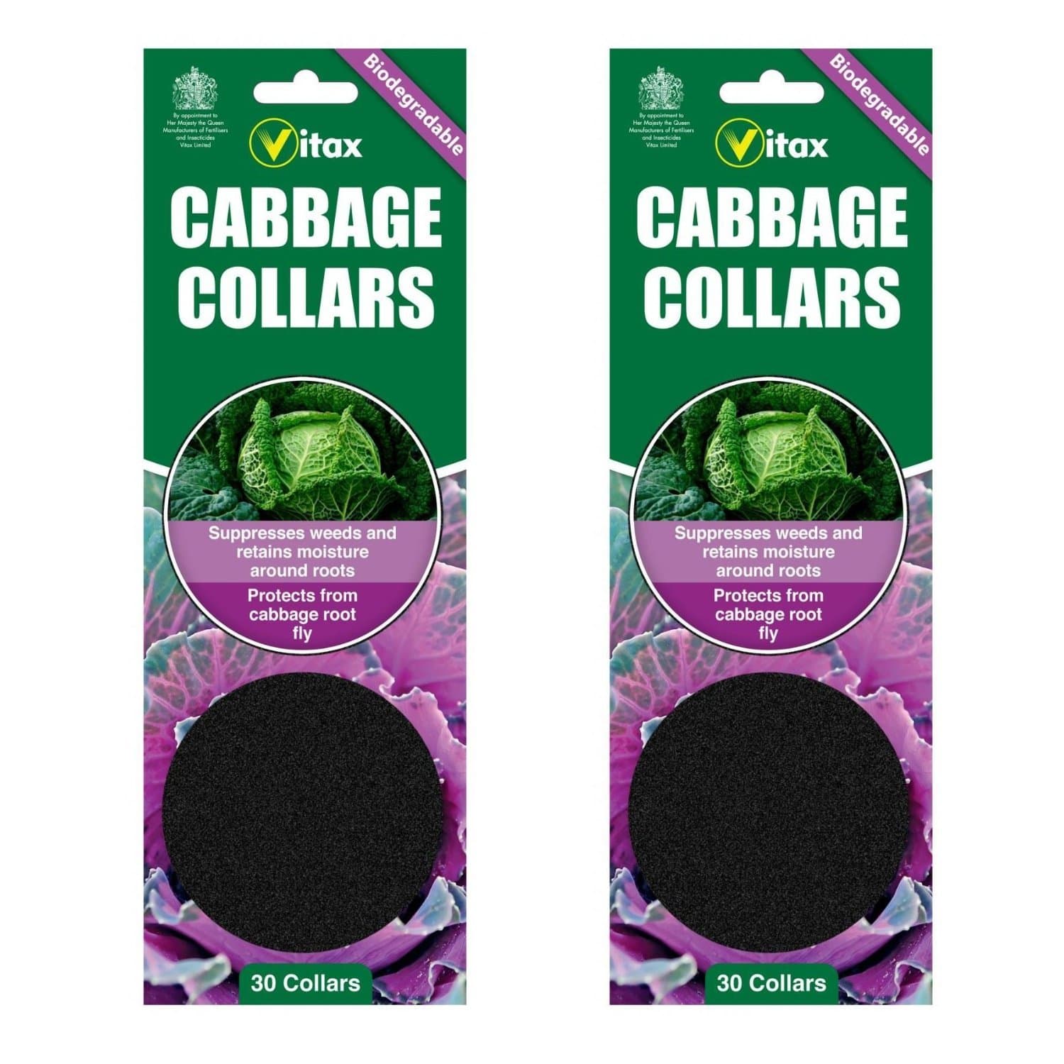 60 x Vitax Cabbage Collars Deters Root Flies & Repels Slugs Snails Weeds