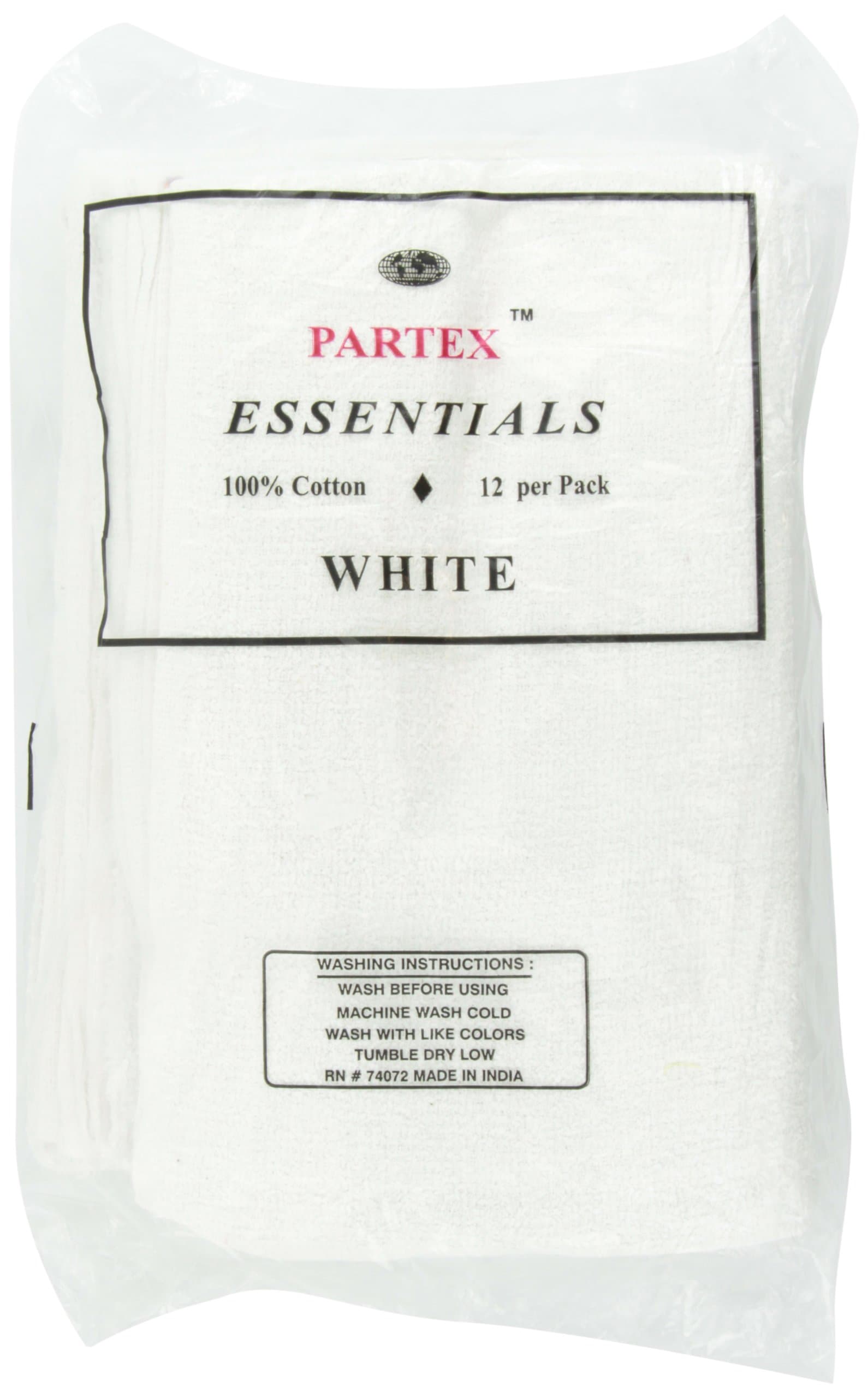 Partex Essentials White Towels - 12 ct