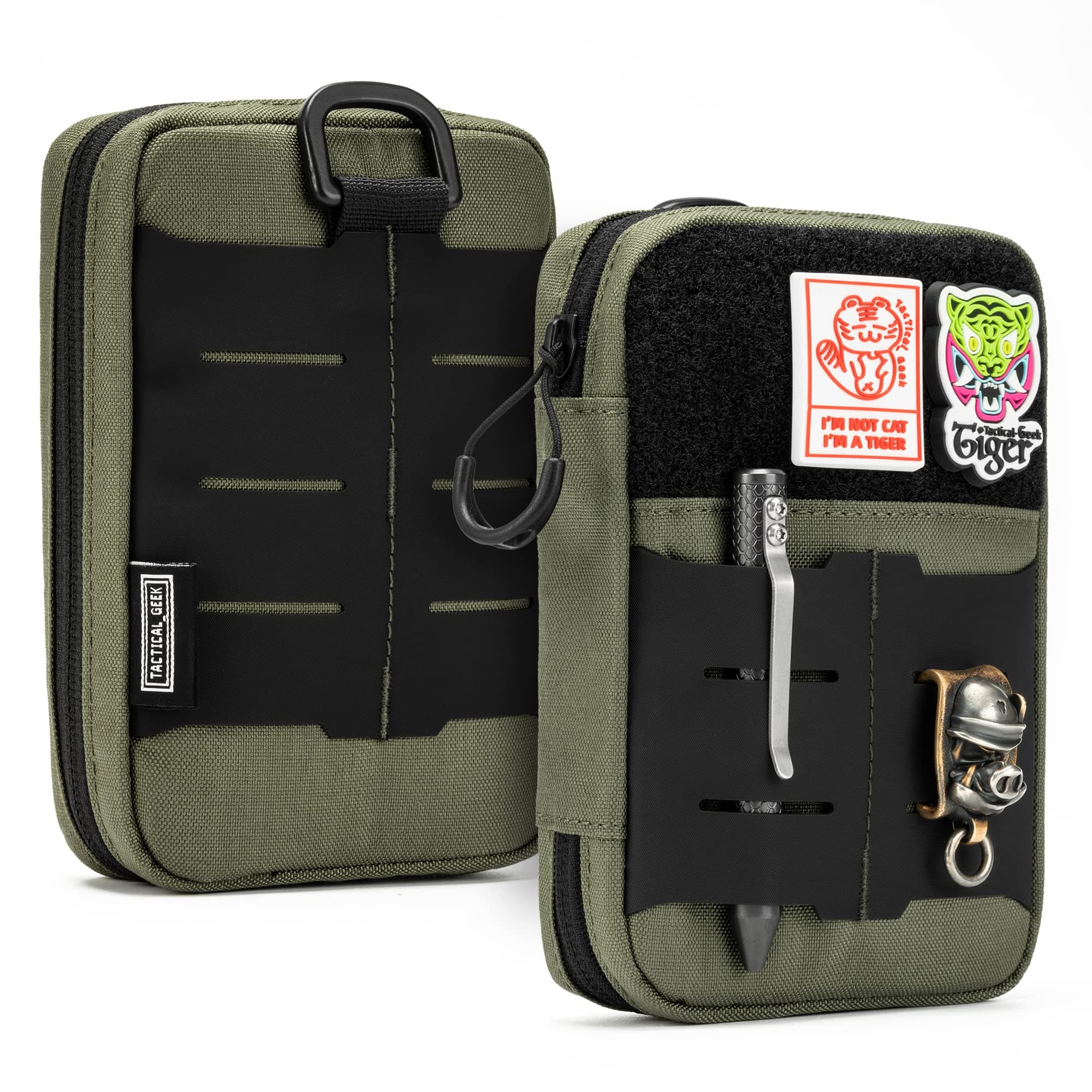 TACTICAL GEEK Block E2.0 EDC Compact Waist Multi-Purpose Molle Pouch Organizer, Green