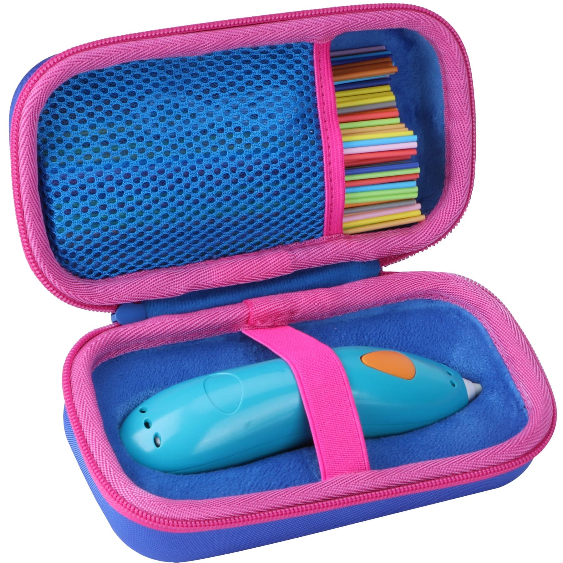 Storage Case Compatible with 3Doodler Start+ Essentials 3D Pen (Blue + Rose)