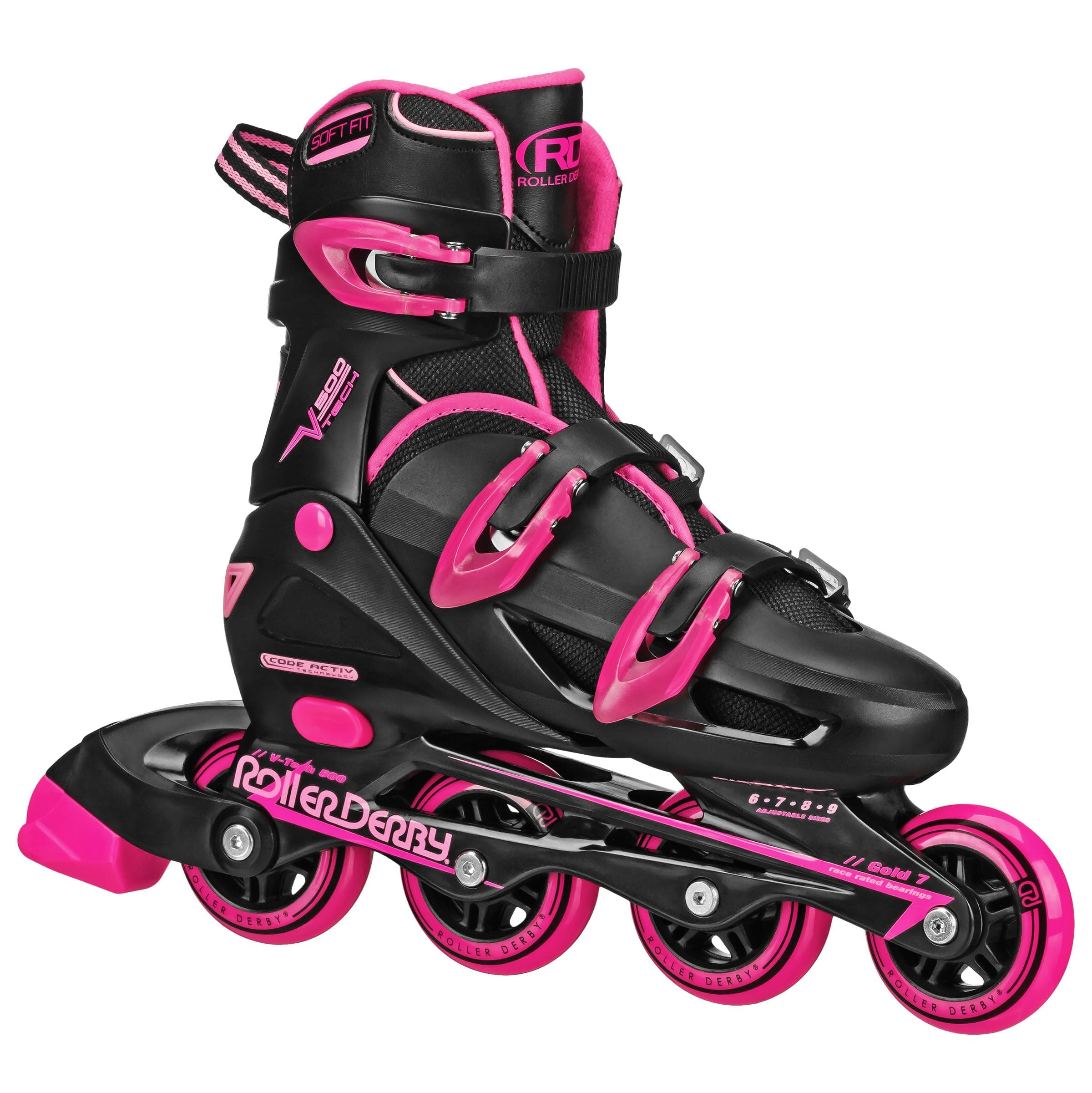 V-Tech 500 Adjustable Performance Inline Skates for Men, Women, Kids, Teens