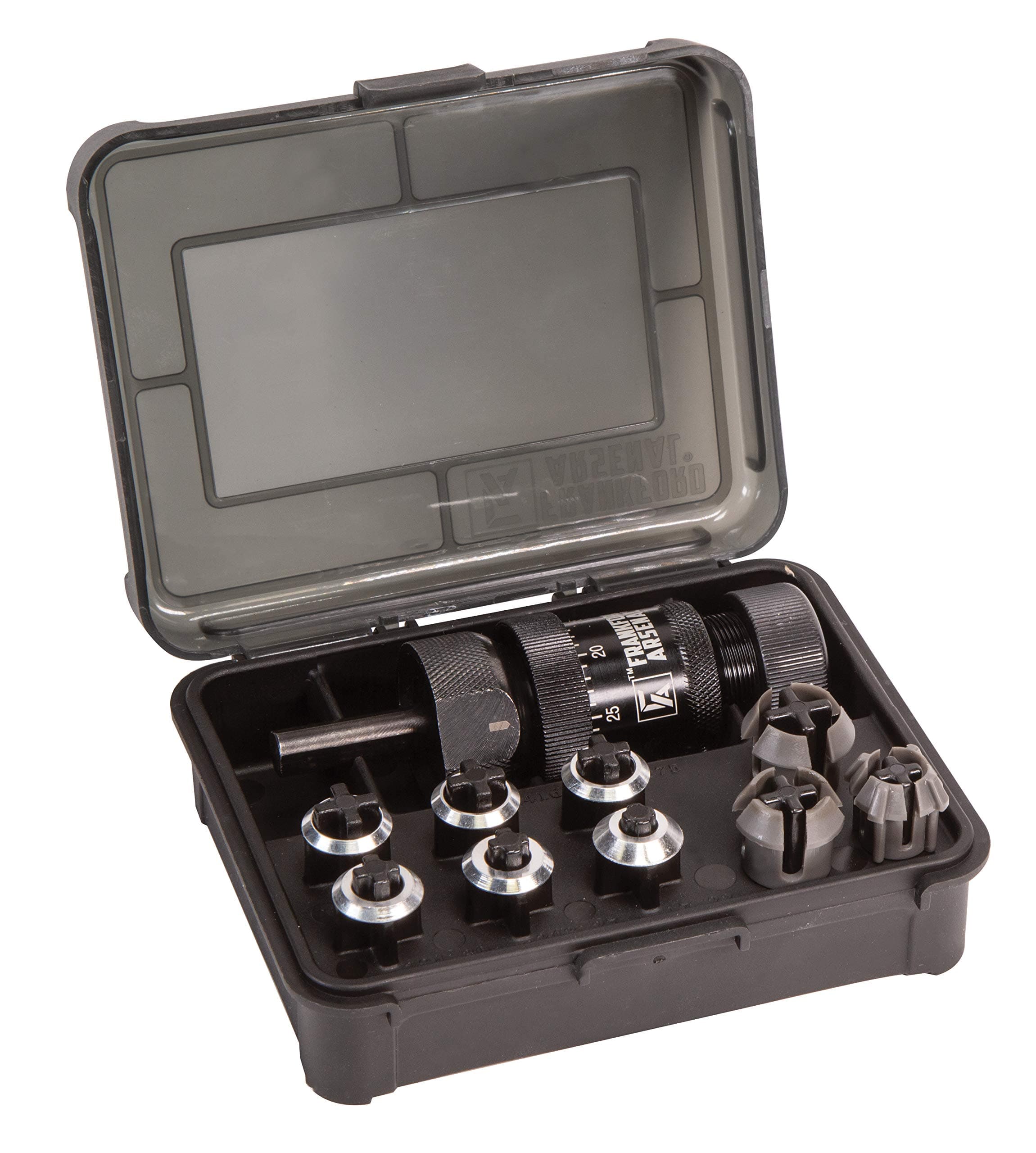 Universal Precision Case Trimmer with HSS Construction, Drill Press or Hand Drill Functionality and Storage Case for Reloading