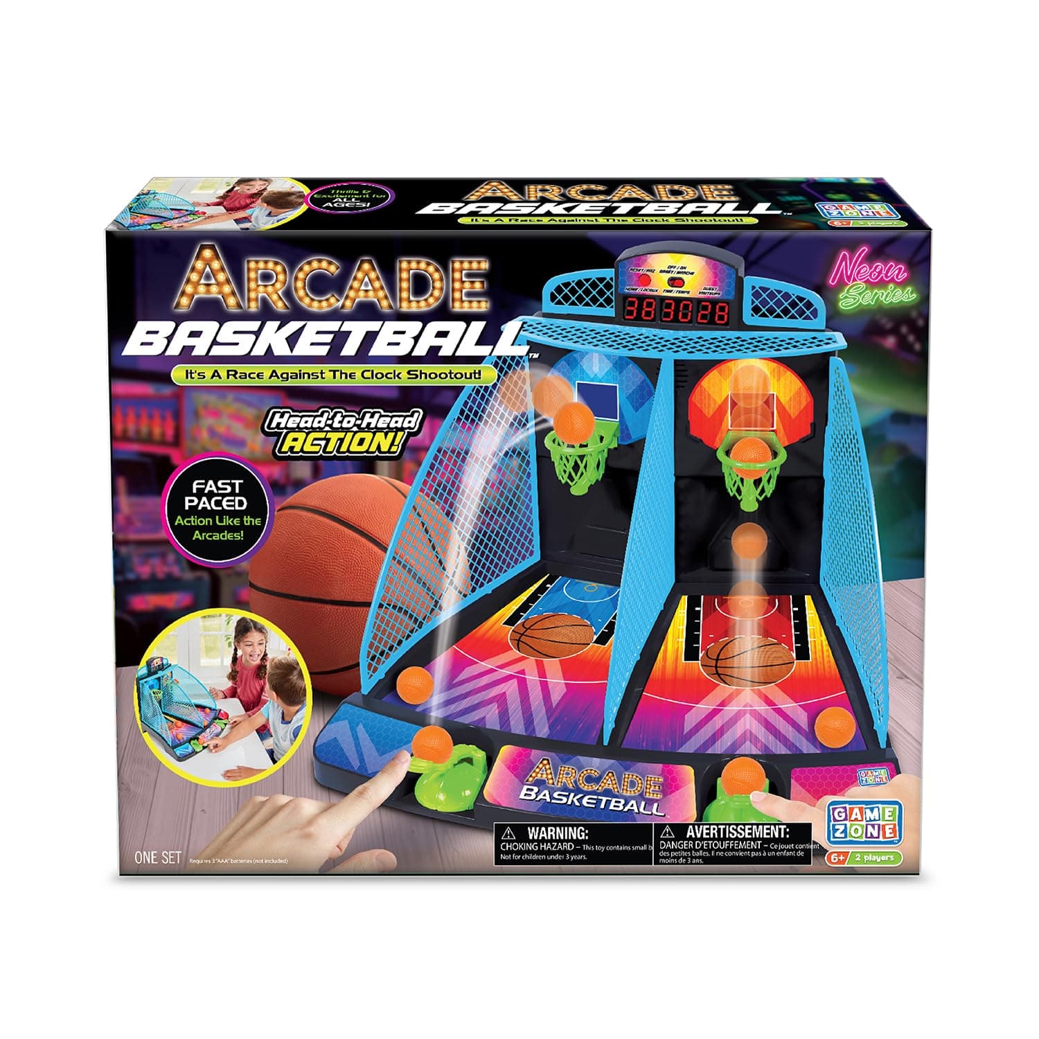Arcade Basketball - Fast-paced and Interactive Tabletop Multiplayer Game for Ages 6+ - Combines Skill & Hand-Eye Coordination - Perfect for Both Indoor and Outdoor Use
