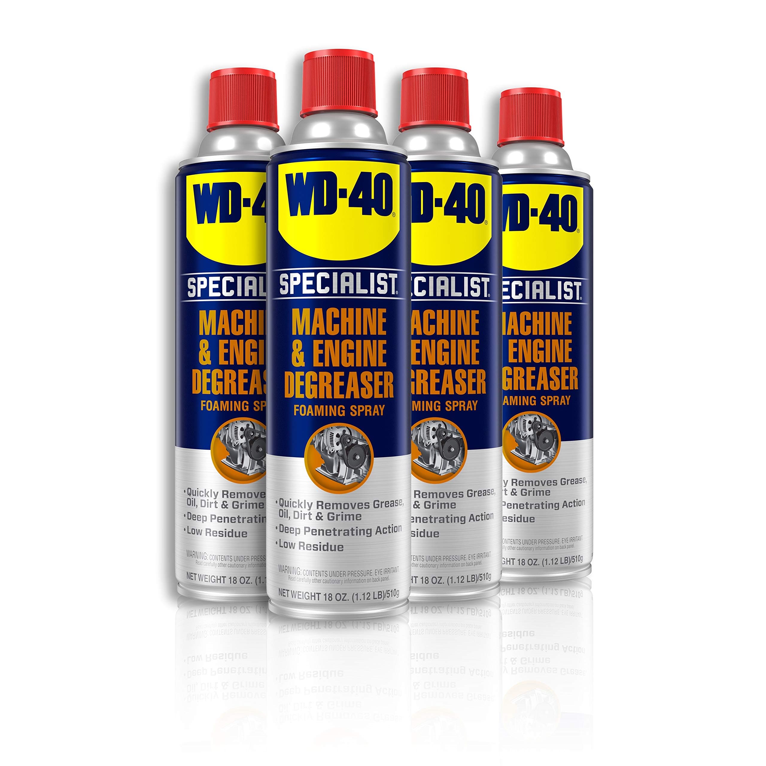 Machine & Engine Degreaser Foaming Spray, 18 OZ [4-Pack]