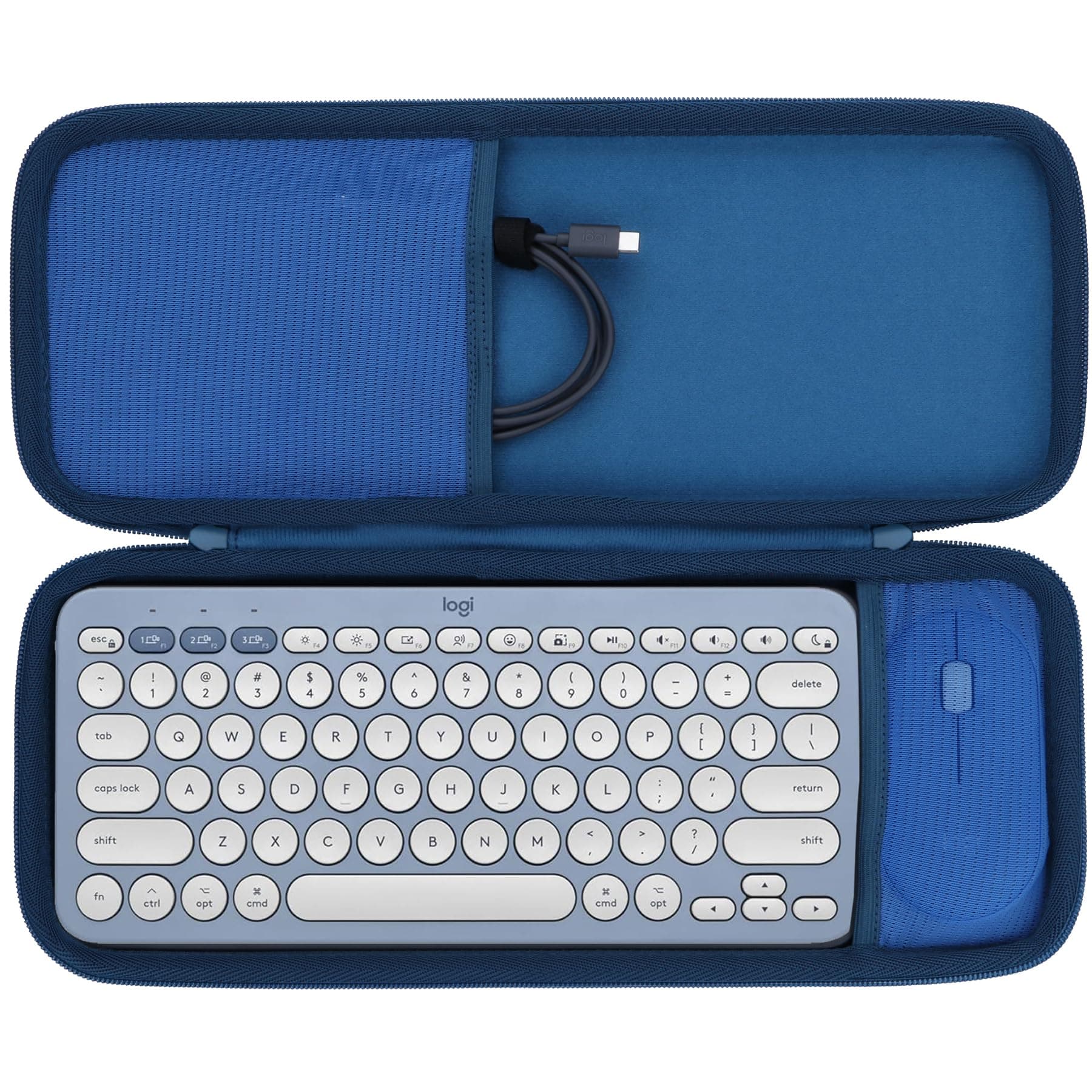 Hard Carry Case Compatible with Logitech Pebble Keys 2 Combo K380s K380 Wireless Keyboard + M350 Pebble Mouse Combo (Blue Case)