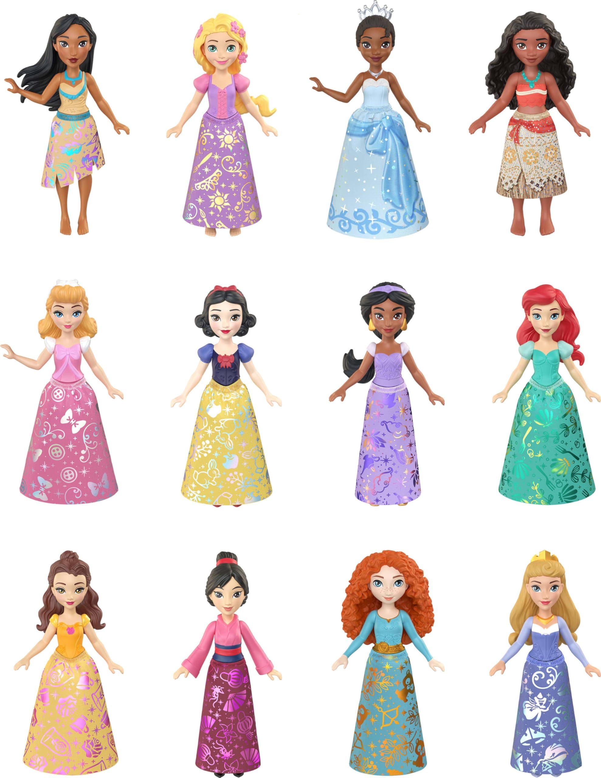 Disney Princess Toys, Ultimate Princess Pack with 12 Small Posable Dolls in Signature Outfits, Collectibles Inspired by Disney Movies