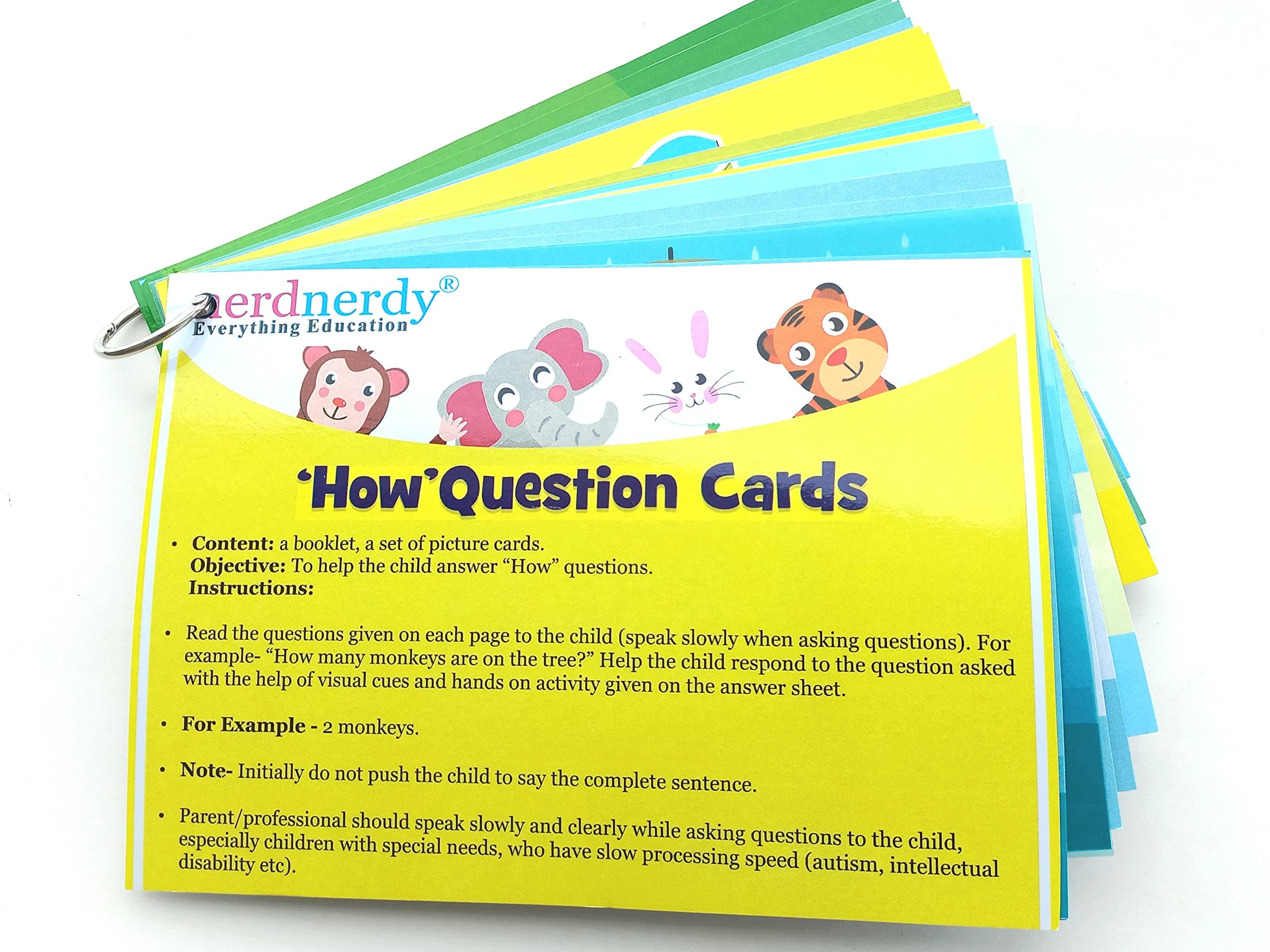NERDNERDY 'How QUESTION' |Used as Autism Learning Material/Speech Therapy Tool/Sensory Toys/Communication Builder/Language Development in Special Needs/Special Ed/Speech delay, Non-Verbal
