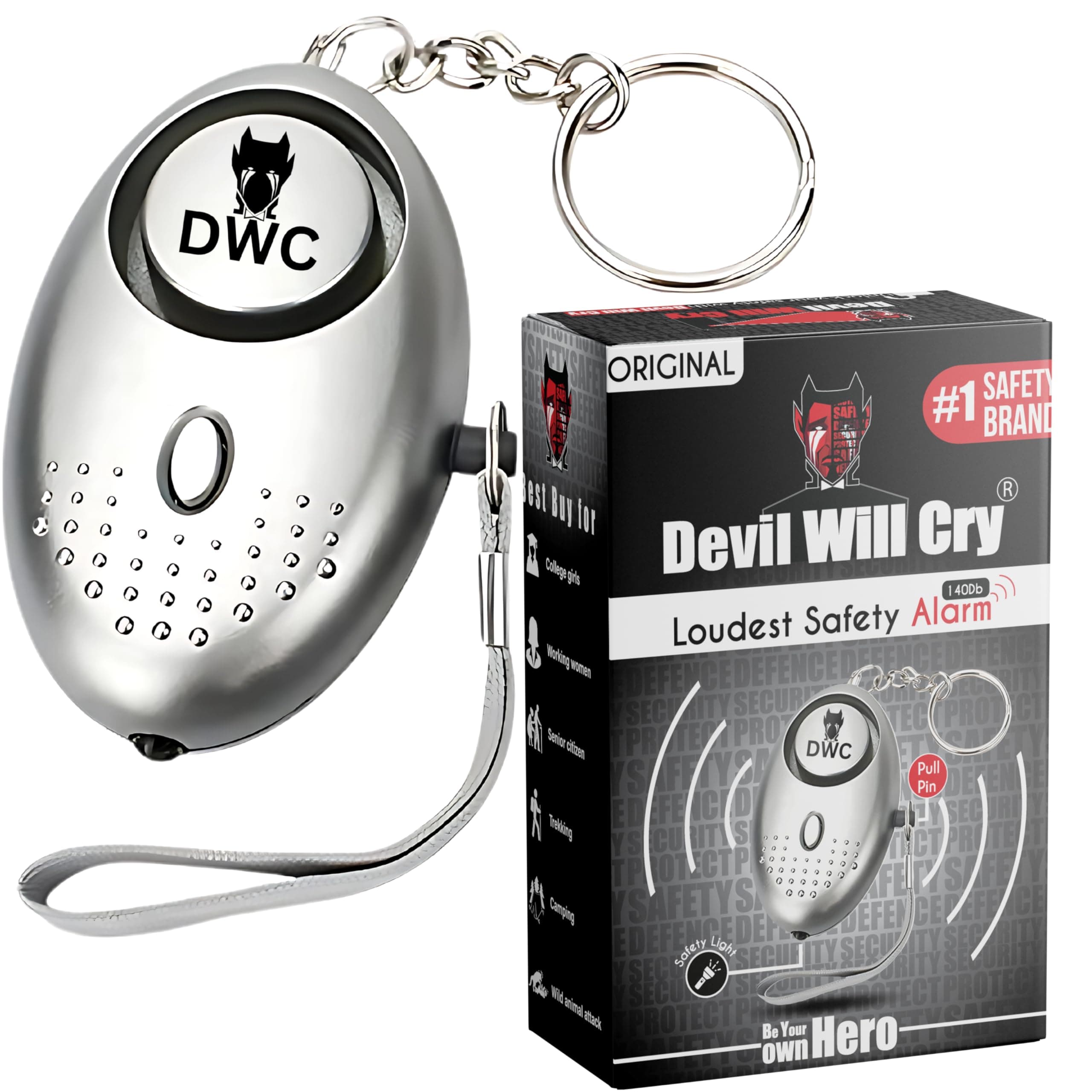 - Devil Will Cry Defence Emergency Alarm in Keychain for Women Safety | Security Personal Protection Devices for Women, Girls, Kids & Elderly | SOS Alarm