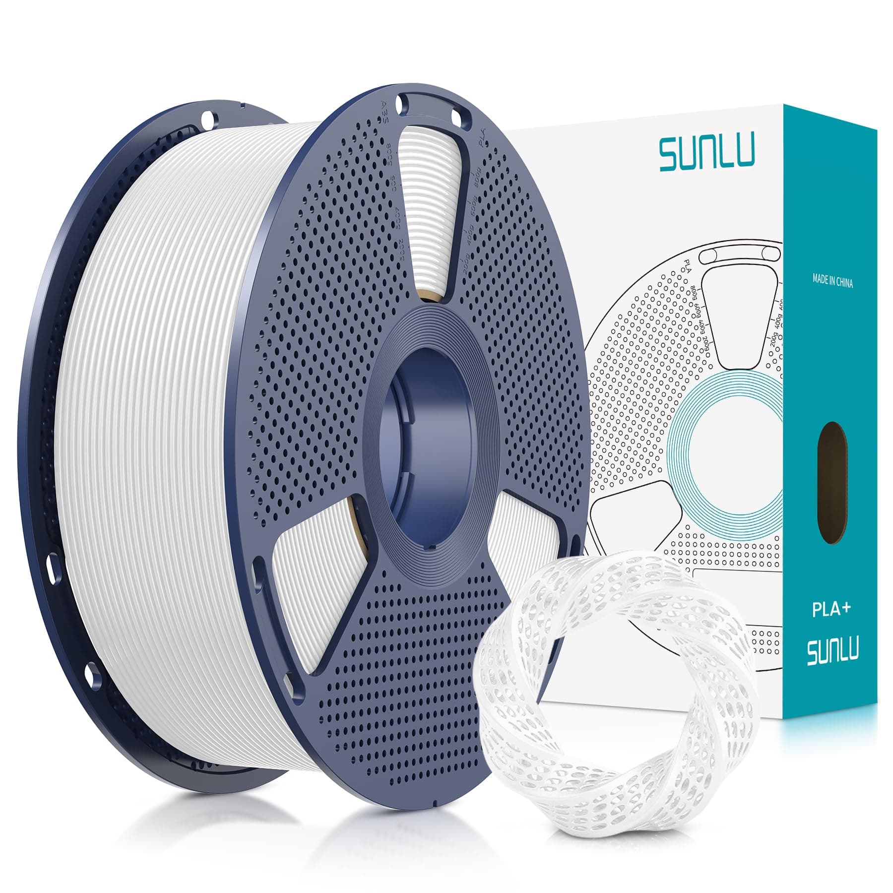 PLA Plus 3D Printer Filament, 1.75mm, White