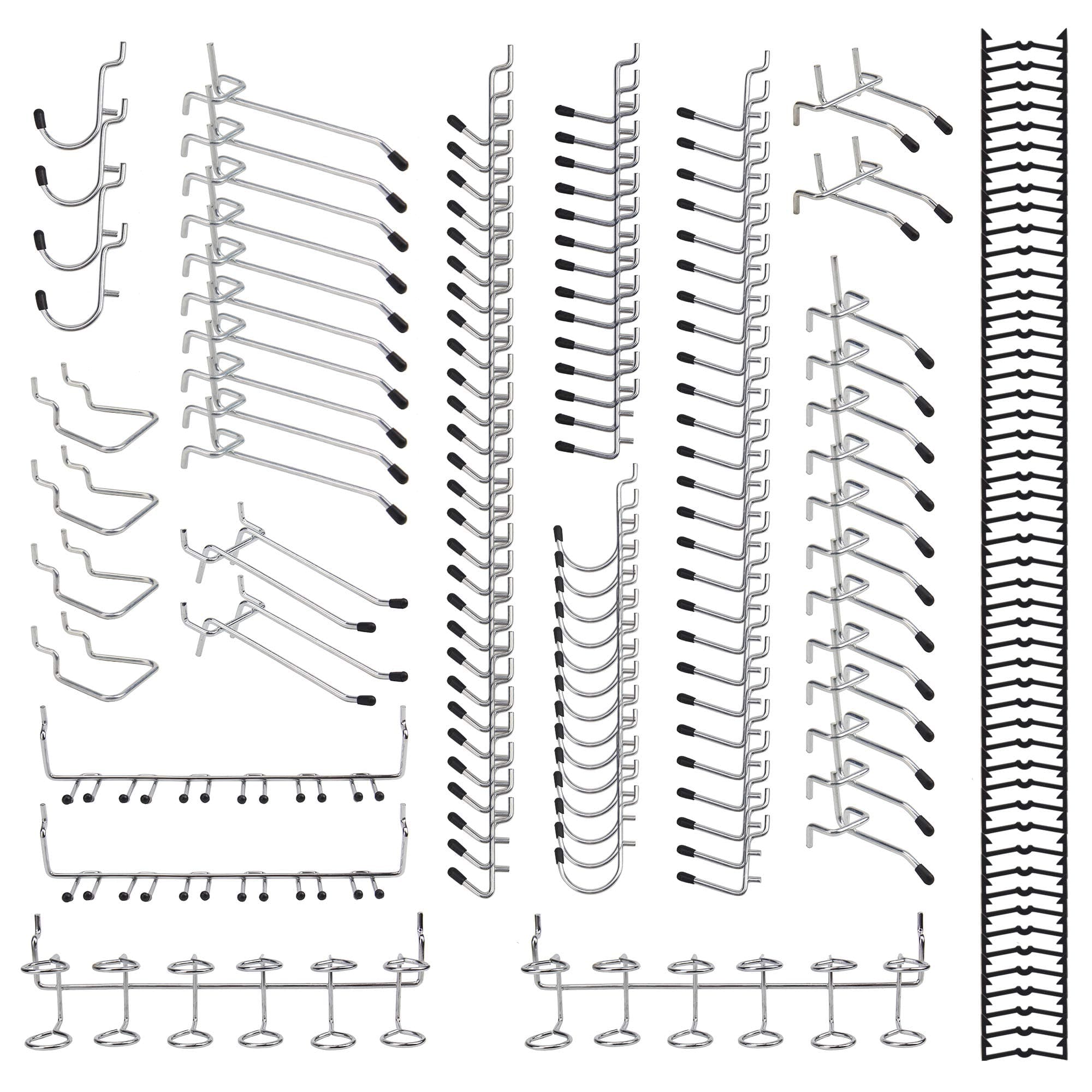 FalproPegboard Hooks Assortment with Plastic Peg Locks, Using with 1/4 inch Pegboard, Pegboard Accessories for Hanging Heavy Duty Tools, for Organizing Various Tools and Saving The Space,170 Piece
