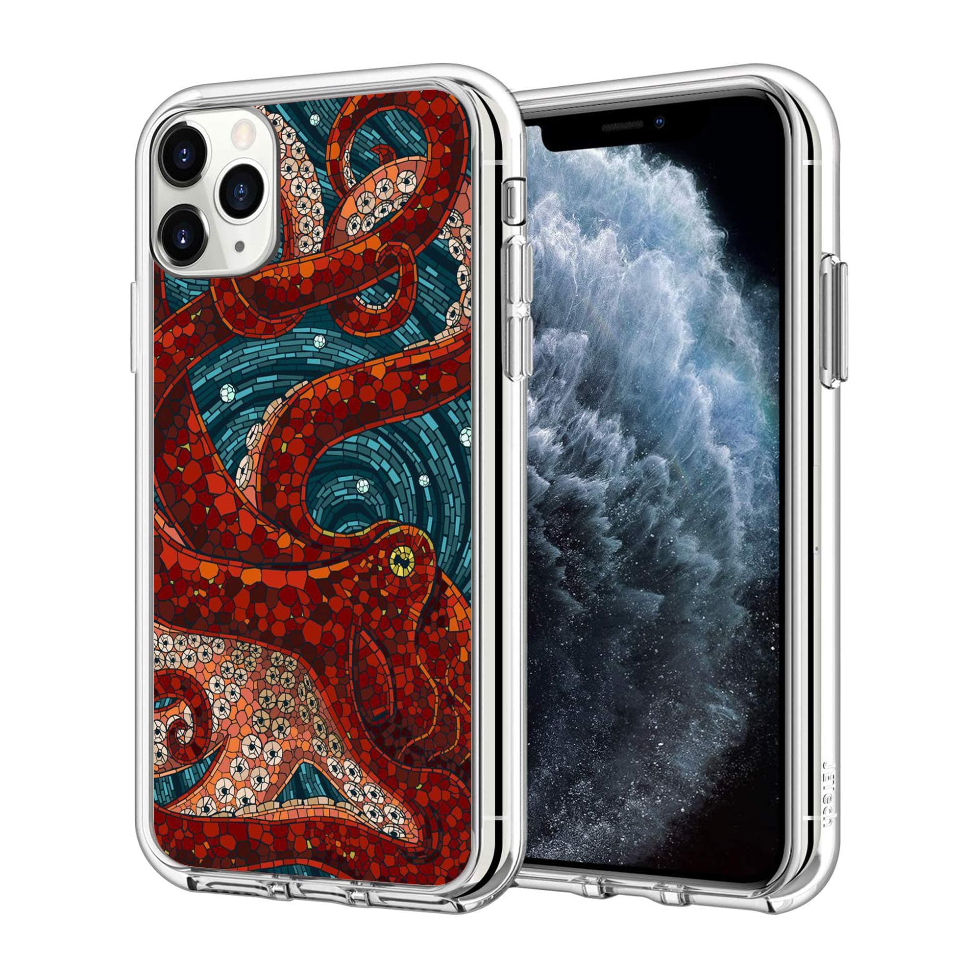 Phone Case for iPhone 12 iPhone 12 Pro, Octopus Clear Case Plastic Cover Case