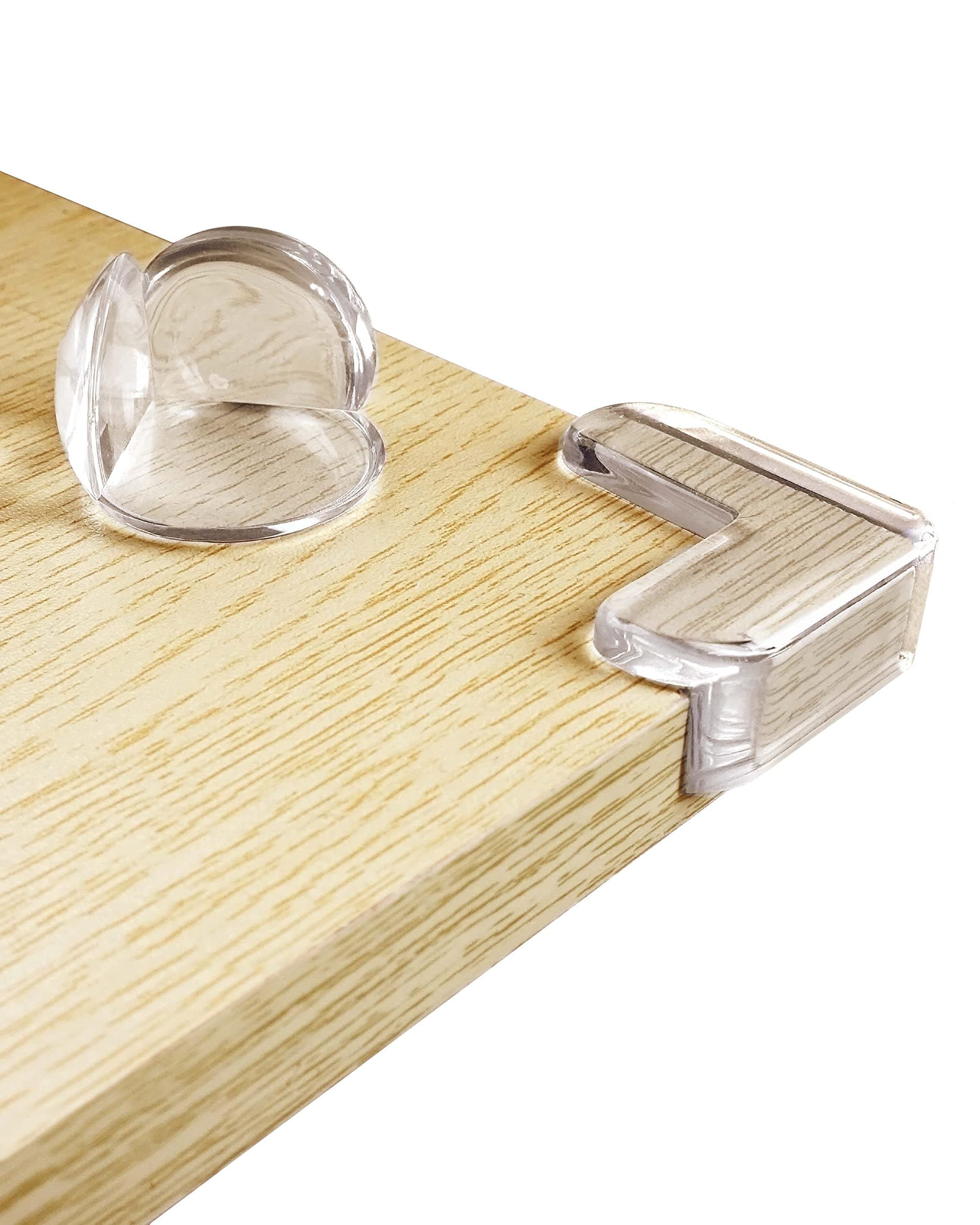 24 Pcs Table Corner Protector Baby Safety, Includes 12 Pcs Thickened L-Shaped Baby Proofing Corner Guards and 12 Pcs Spherical Corner Bumpers for Furniture