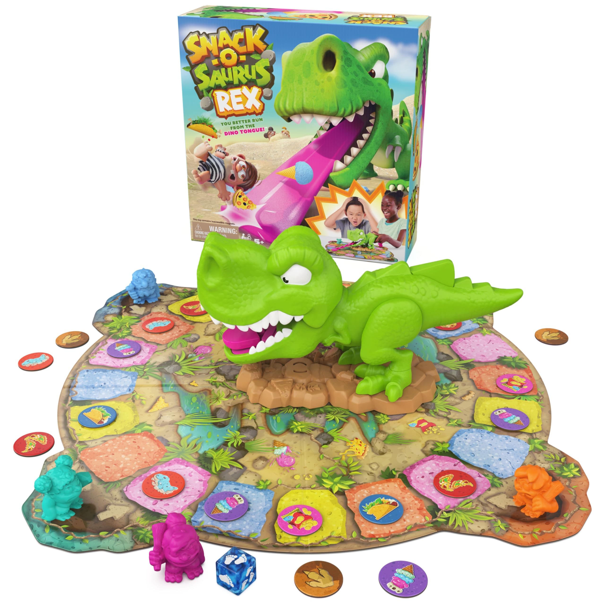 Snack-O-Saurus Rex, Interactive Dinosaur Toy for Kids, Board Games for Family Night, 2-4 Players, for Ages 5 & Up