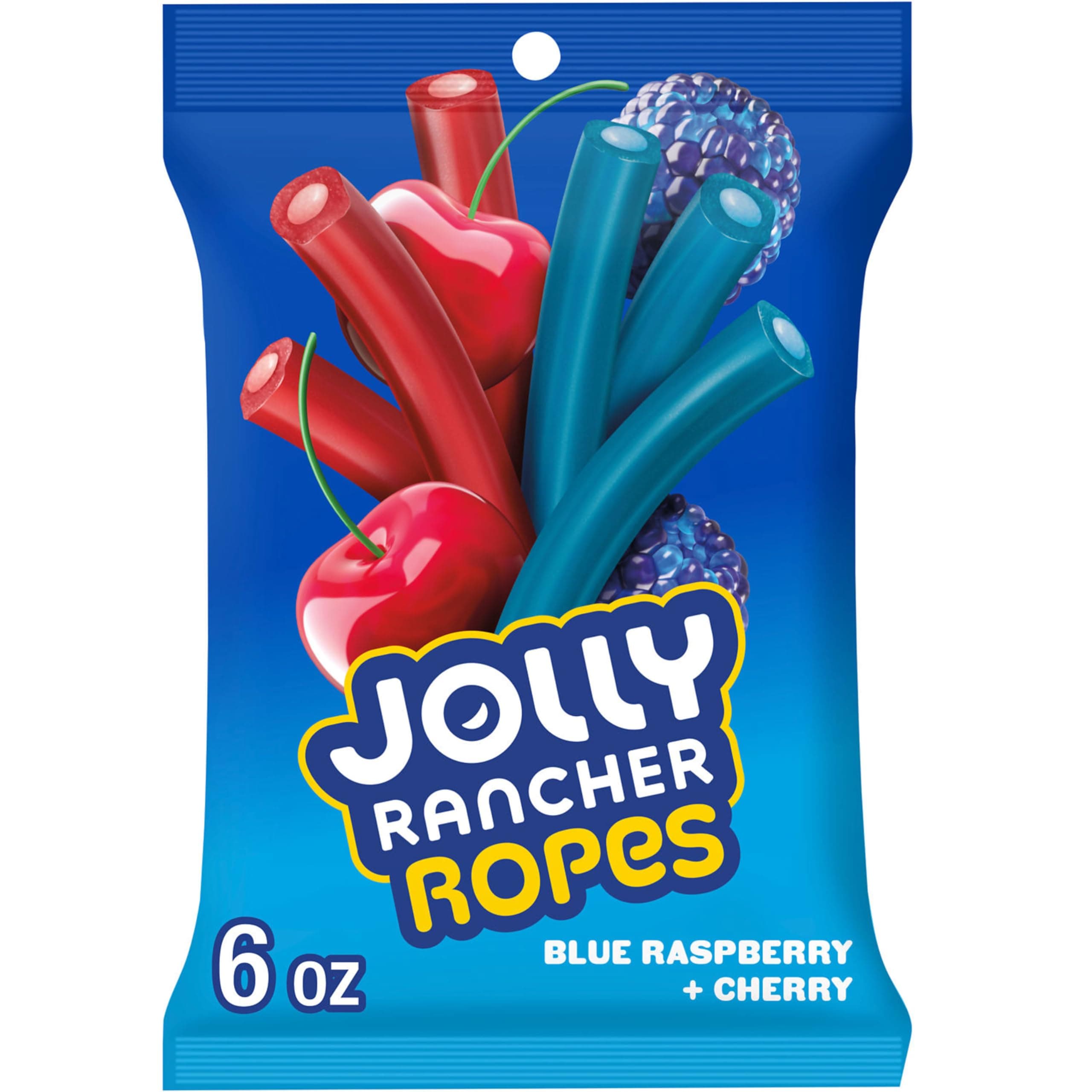 JOLLY RANCHER Ropes Blue Raspberry and Cherry Flavored Candy Bag, 6 oz