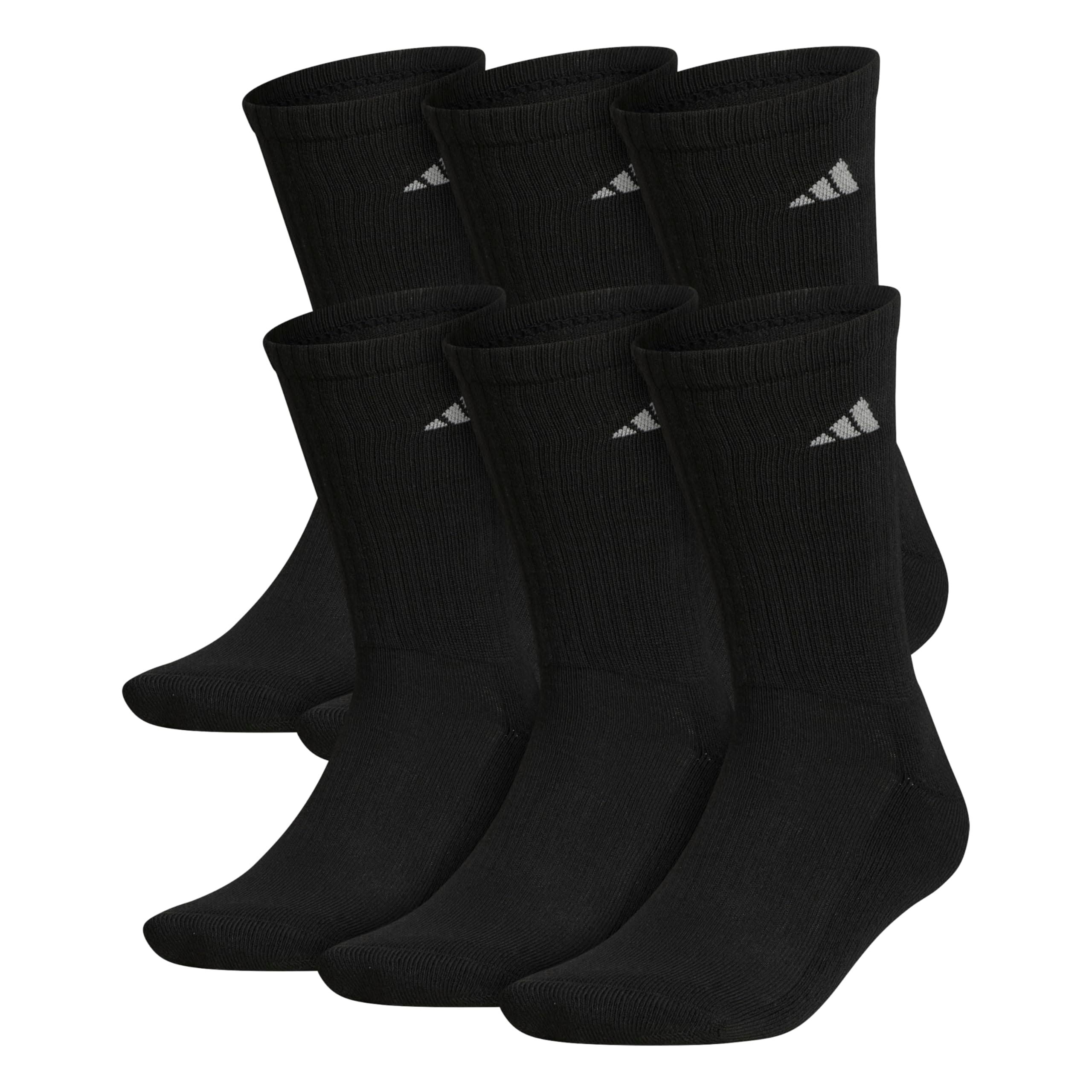 adidas Men's Athletic Cushioned Crew Socks (6 Pairs) Durable & Comfortable