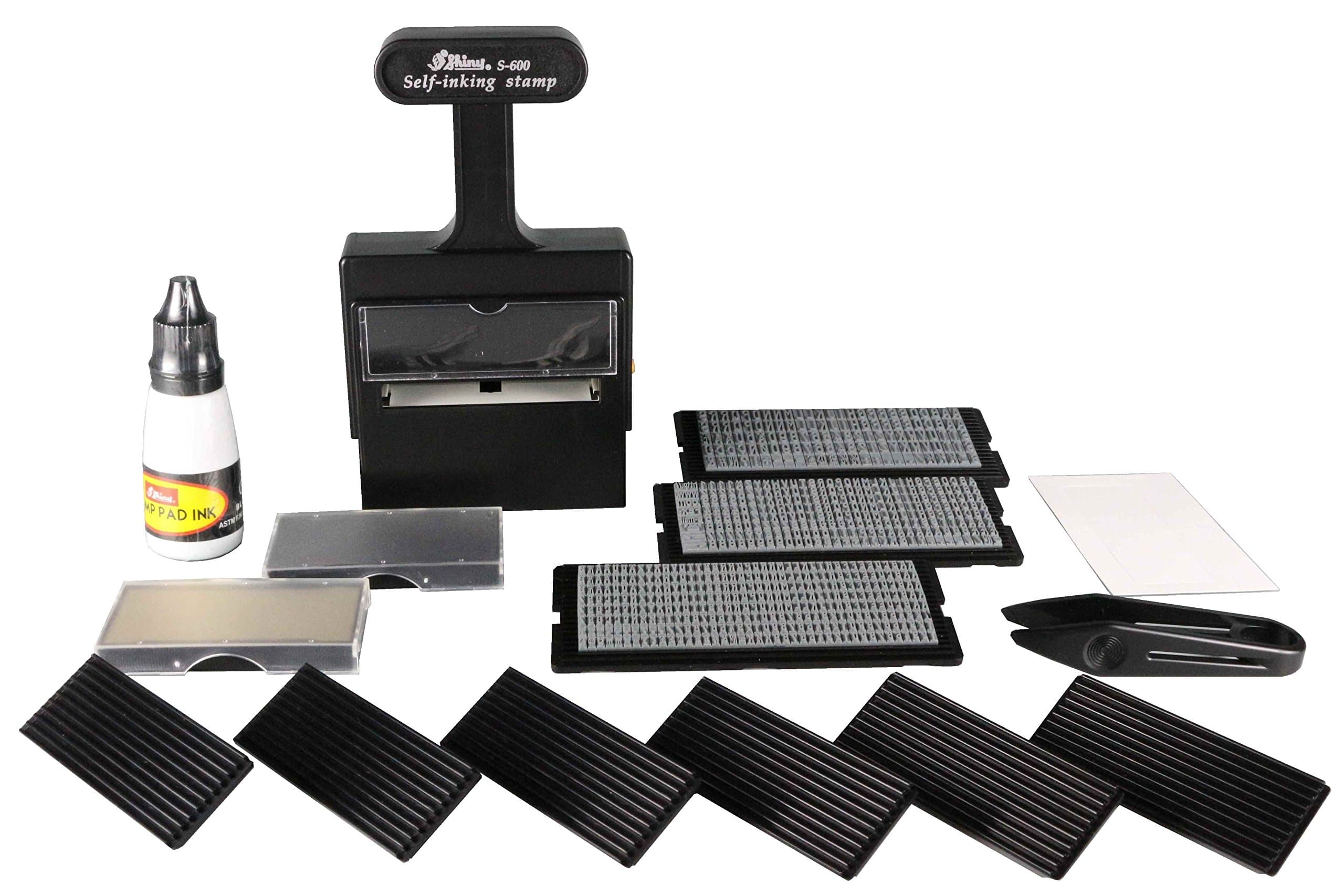 Shiny Rubber Stamp Self-Inking Printing Kit Self Making S-600