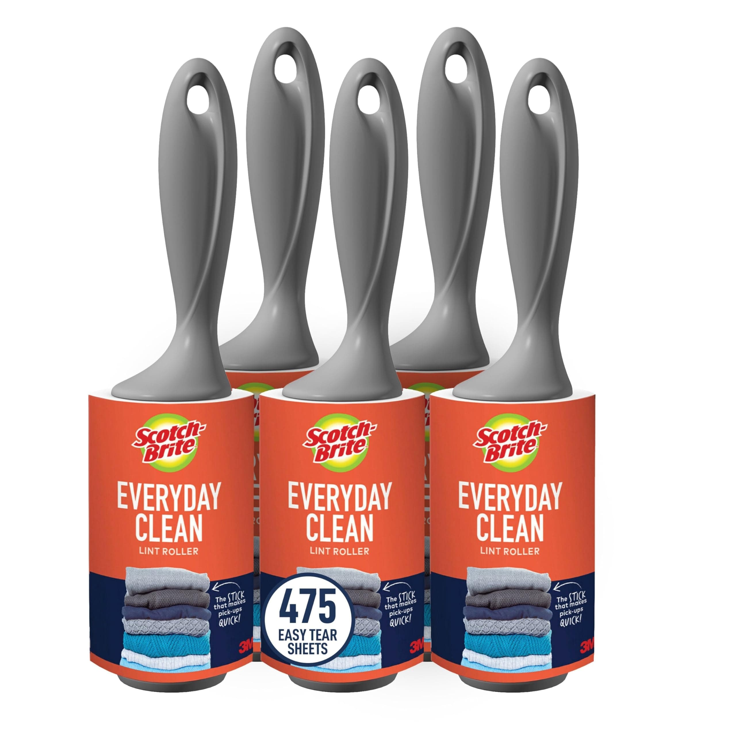 Scotch-Brite Lint Roller Value Pack, 5 Rollers, Picks up Lint, Pet Fur, Fuzz, and Hair