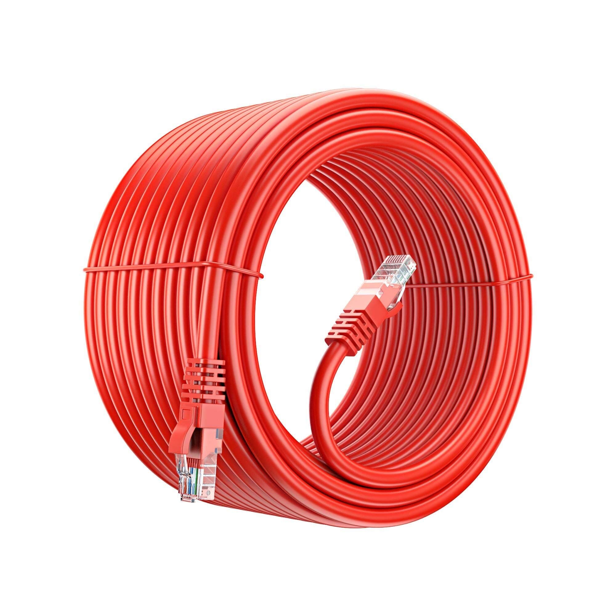 Maximm Cat 6 Ethernet Cable 200 ft - Internet Cable, Cat6 Cable, LAN Cable, Ethernet Cord, Network Cable, Cat 6 Cable, Cat6 Ethernet Cable - Red 200 Feet