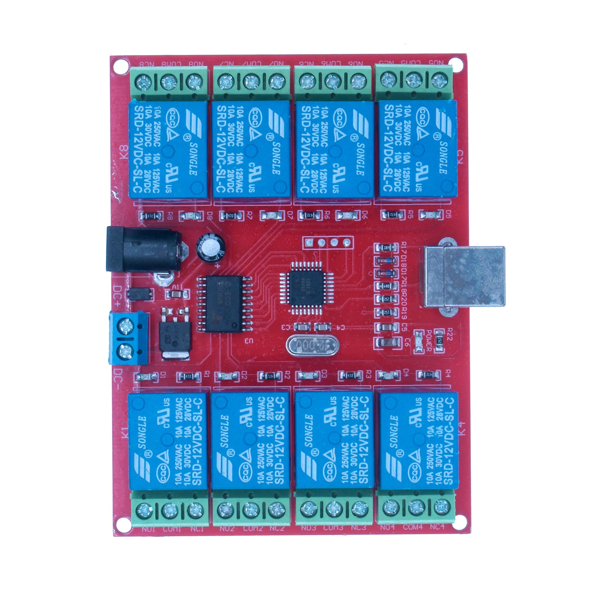 12V 8 Channel USB Relay Module Computer Control Switch Drive Free for Smart Controller