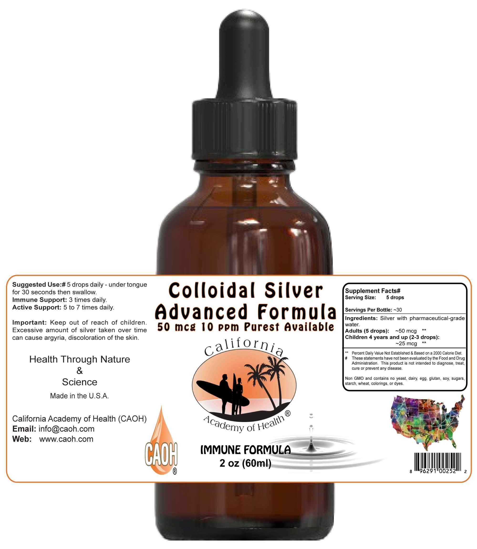 Colloidal Silver - 2 oz Bottle - 50 mcg (10 PPM) from CAOH®