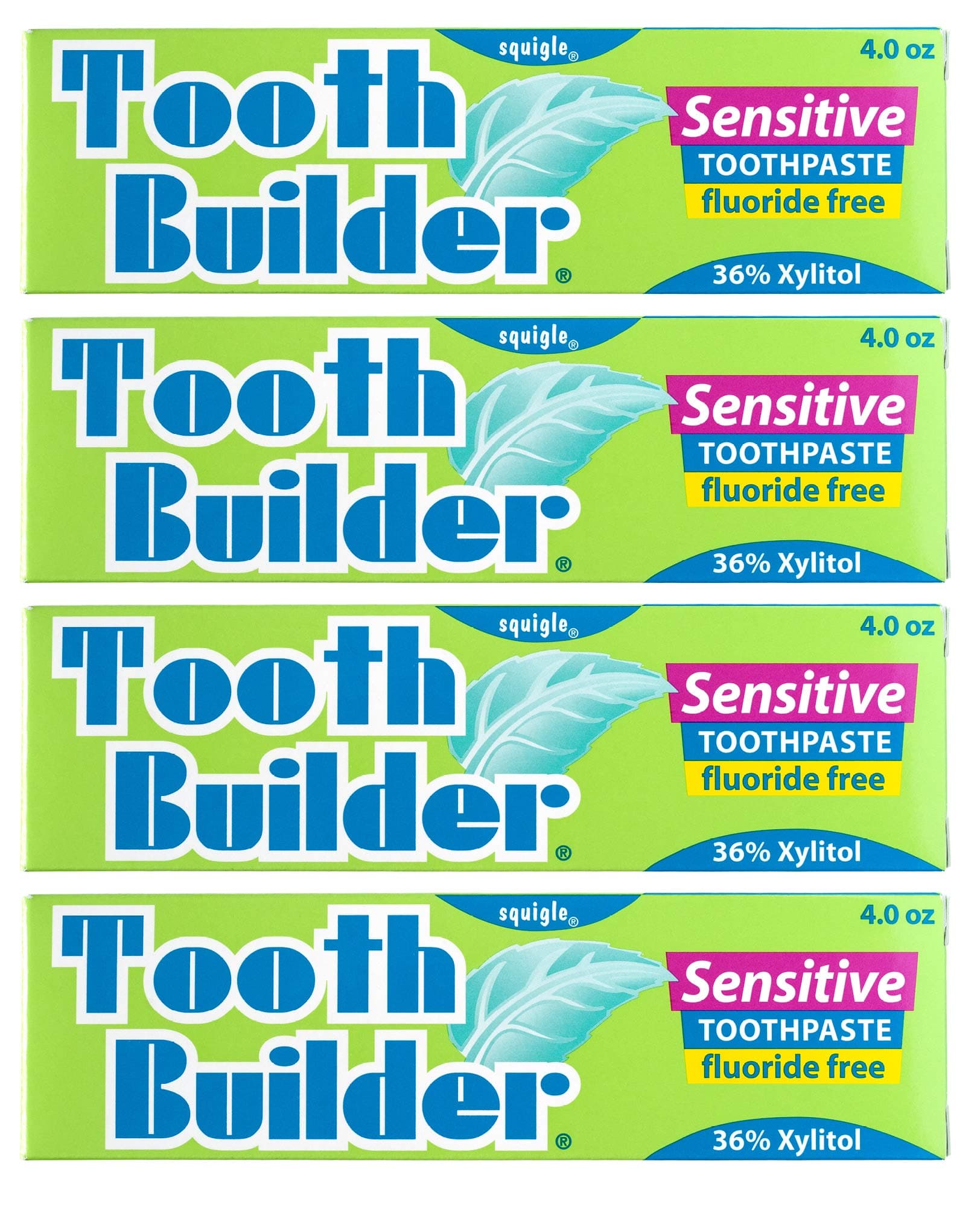 Squigle Tooth Builder Sensitive Toothpaste 4 Oz - 4 Pack