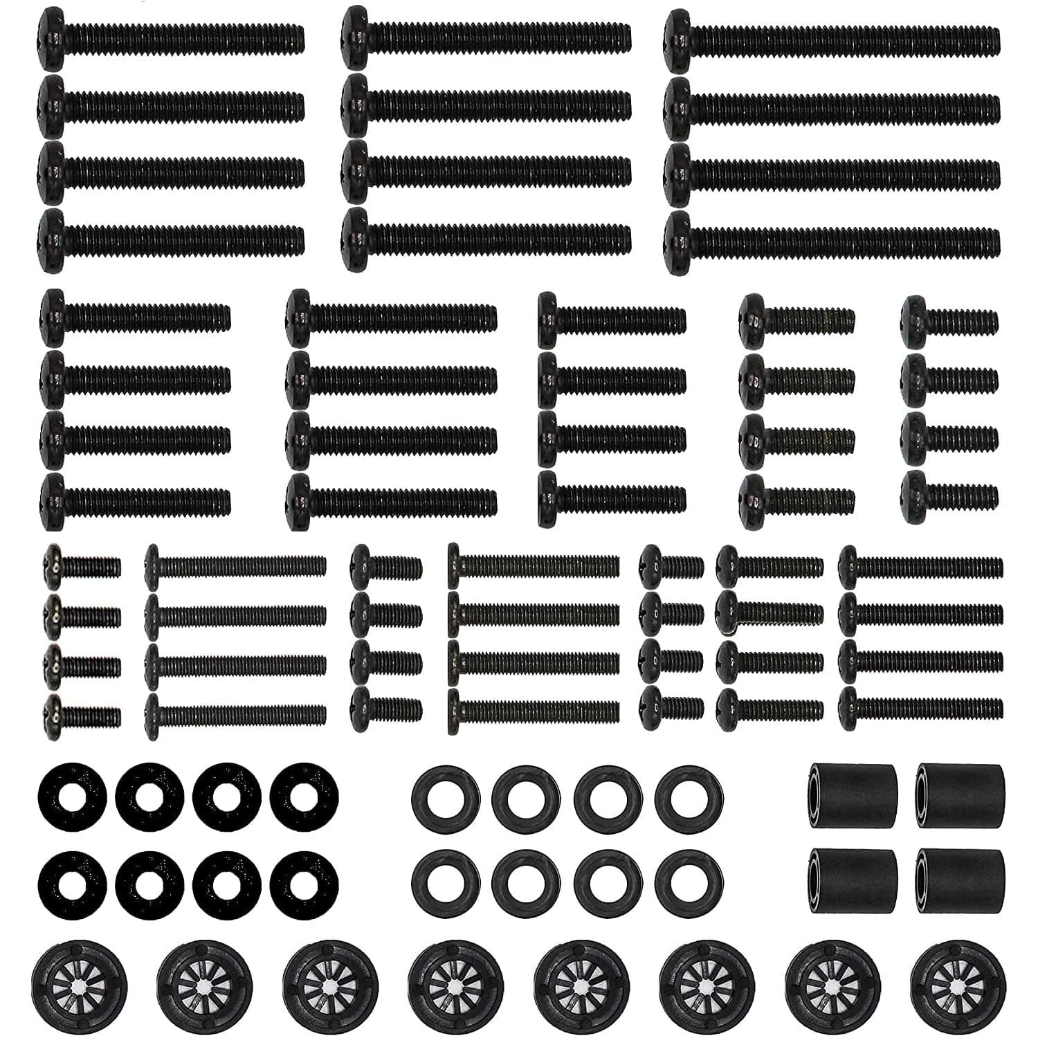 WALI Universal TV Mounting Hardware Kit Set Includes M4 M5 M6 M8 TV Screws and Spacer Fit Most TVs up to 80 inch (UVSP), Black