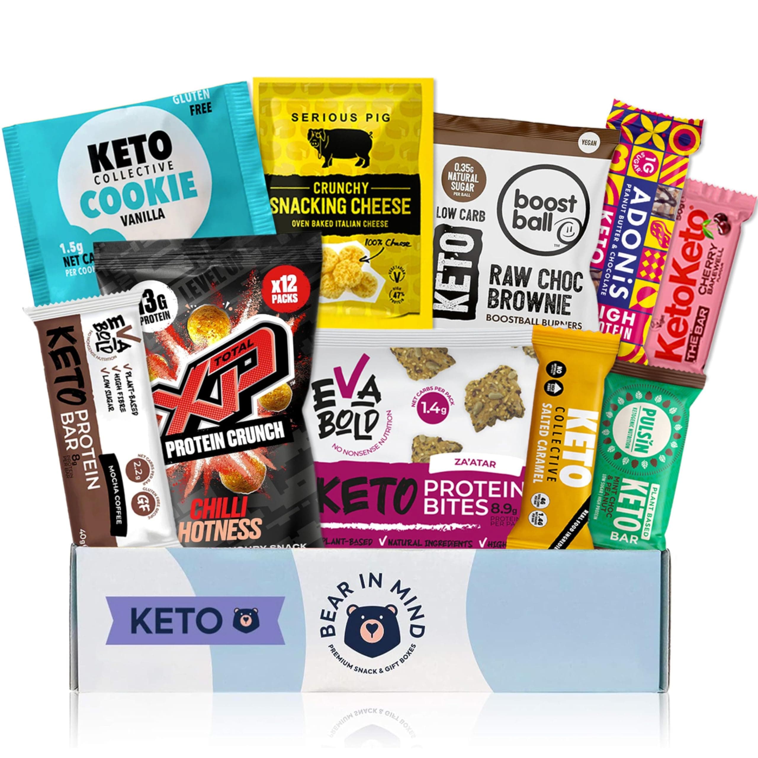 Keto Snack Box Hamper: Ultimate Keto Gift Box - Keto Snacks and Treats UK - Gluten-Free & Vegetarian - Perfect Low Sugar Gift Box Treats for Keto and Paleo Lovers - Ideal Keto Gifts for Women and Men