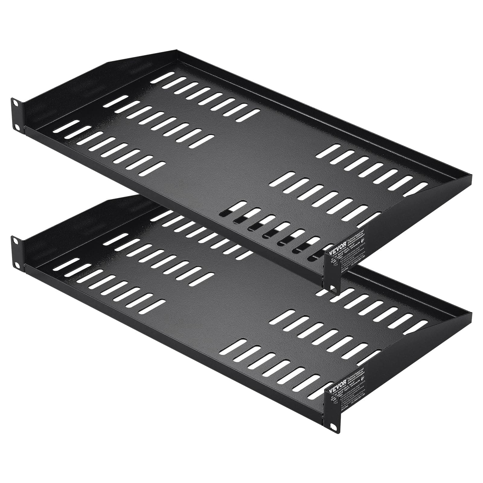 2PCS 1U Server Rack Shelf, Universal Vented Rack Mount Cantilever Tray for 19 inch Network Equipment Rack & Cabinet, 10" Deep Rack Mount Shelf, Weight Capacity 50 lbs Wall Mount Rack Shelf