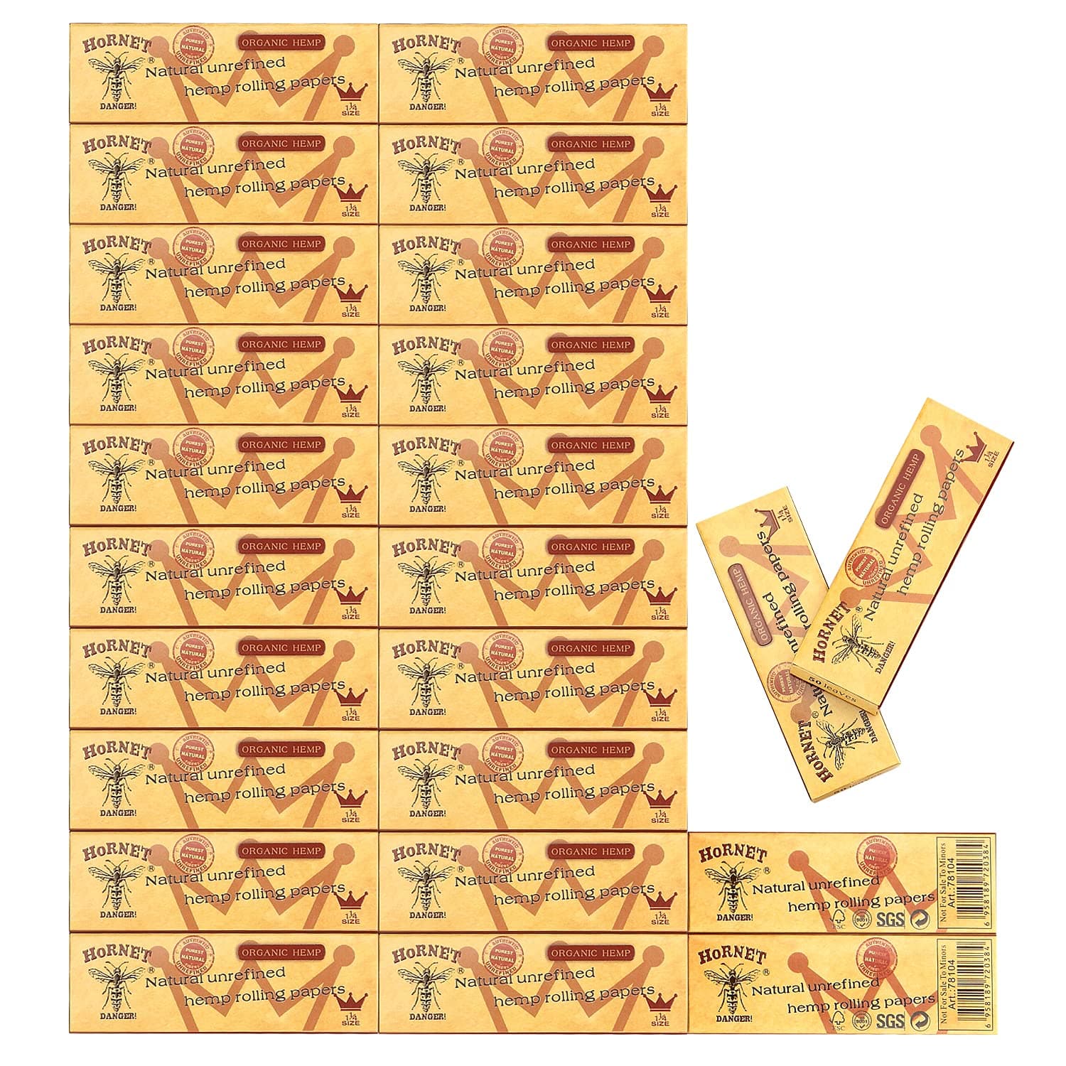 1 1/4 Organic Rolling Papers, 1200 PCS Unbleached Rolling Papers(78mm)