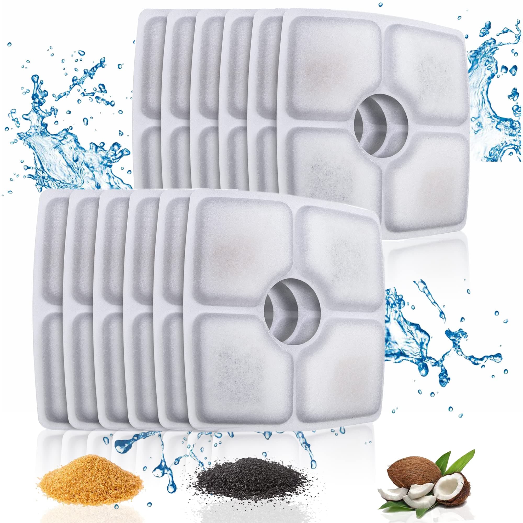 8 Pack Cat Water Fountain Filters of Pet Fountain Replacement Filter, for 84oz/2.5L Automatic Pet Cat Dog Water Fountain Dispenser