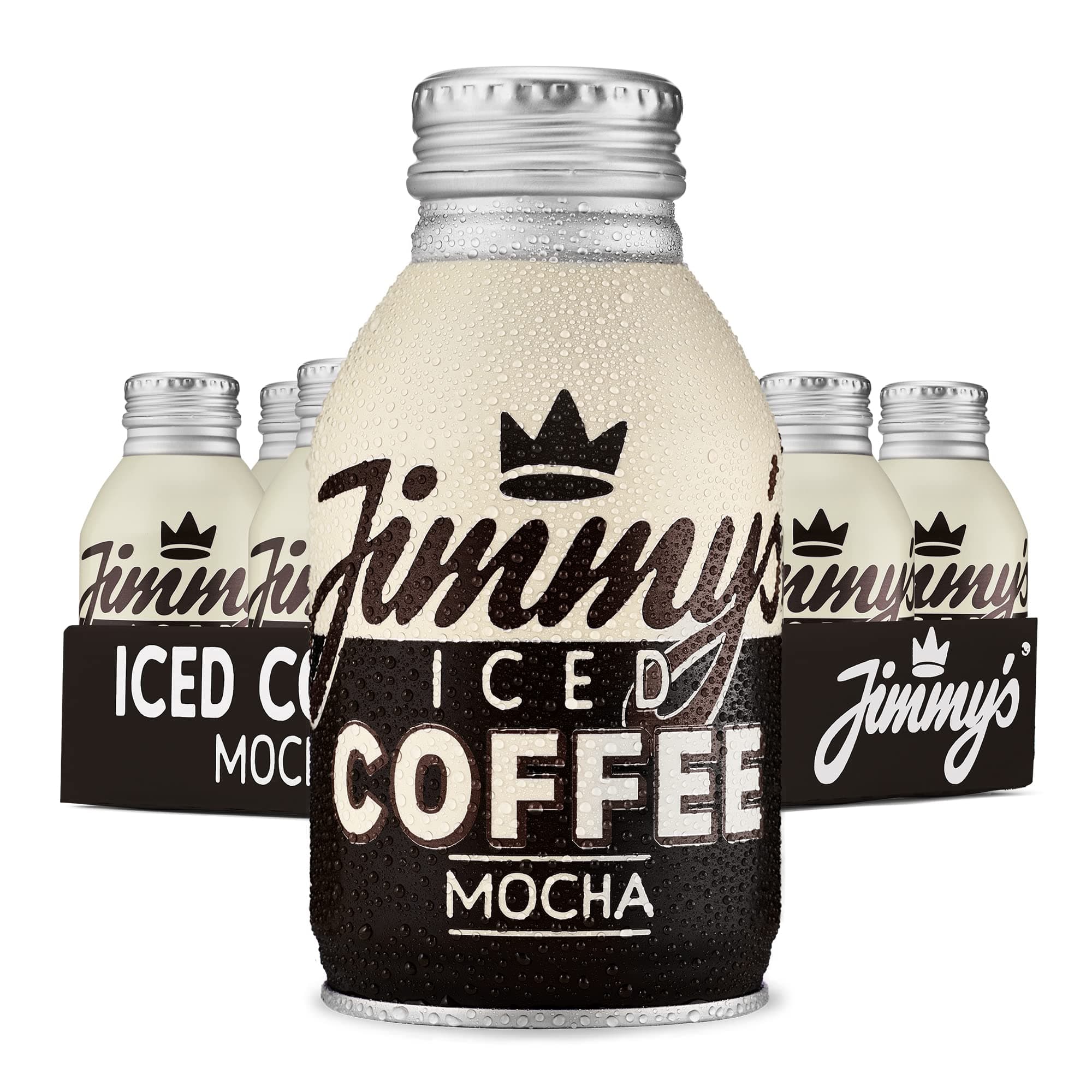 Jimmy’s Iced Coffee Mocha BottleCan 12 x 275ml Multipack (Crate of 12) Cold Chocolate Milk & Coffee Tins Bulk Pack