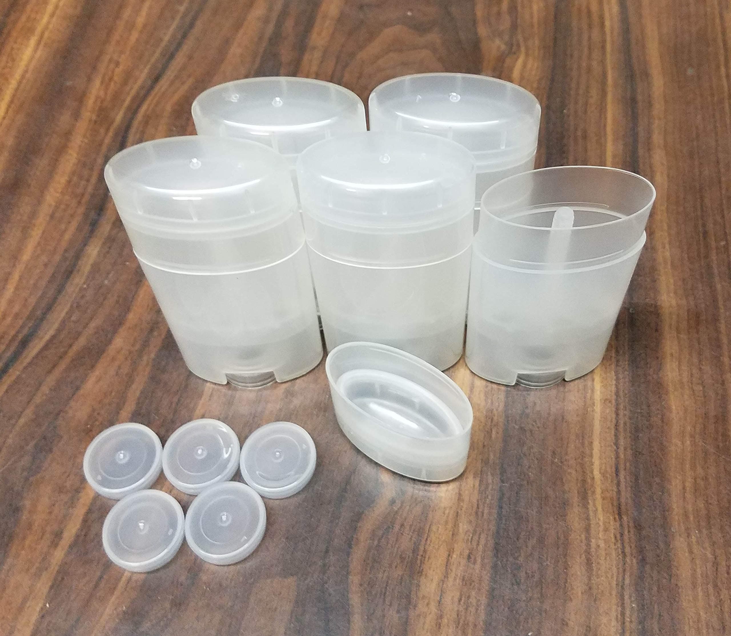 Empty - Twist-up, Recyclable, Empty OVAL Tubes, Bottom-fill 2.0 Oz (5-Pack, Clear)