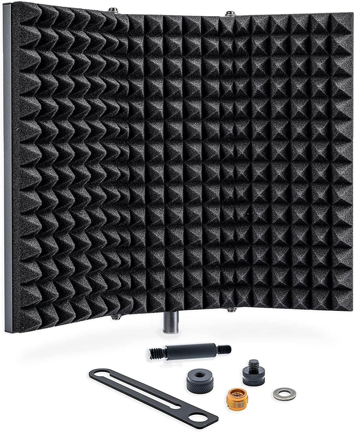 Souvenir 3 Panel Vocal Booth Foldable Microphone Isolation Shield Sound Absorbent Reflection Filter Noise Proof Foam Shield for Home/Studio Recording Dubbing Singing Podcasting Broadcasting (3 - Panel)
