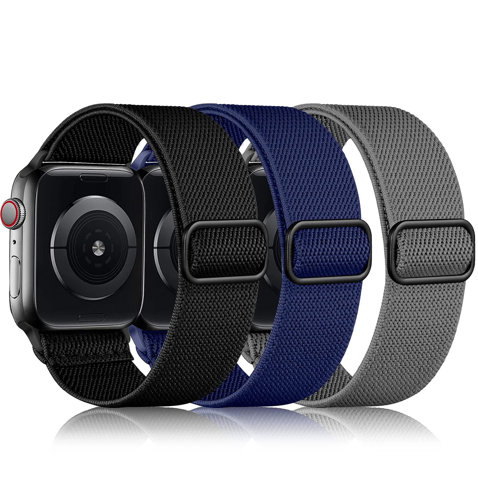 - DaQin 3 Pack Stretchy Solo Loop Compatible with Apple Watch Bands for Men 49mm 46mm 45mm 44mm 42mm, Soft Nylon Braided Elastic Strap for iWatch Band Series 11 10 9 8 7 6 5 4 3 SE Ultra 3 Ultra 2 Ultra