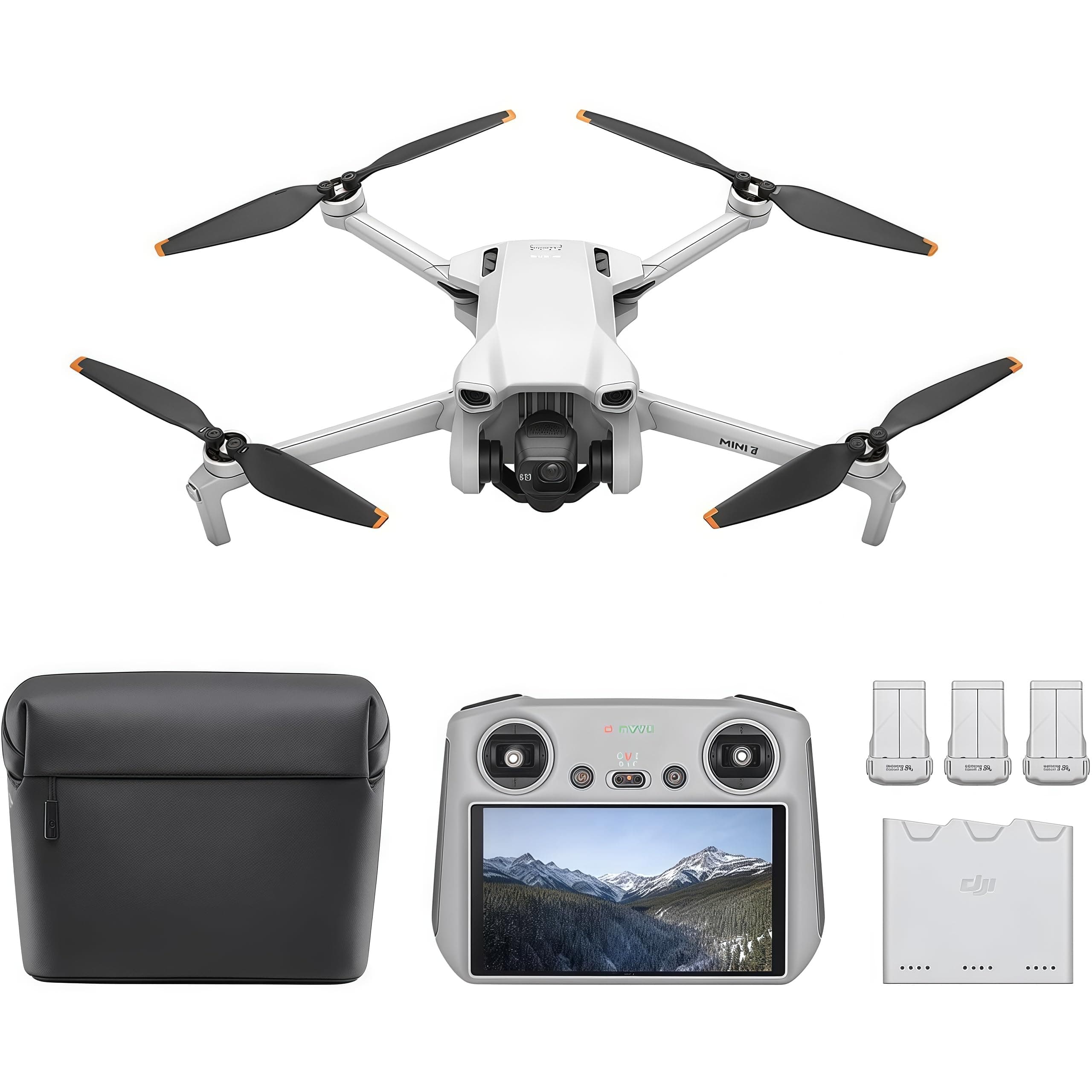Mini 3 Fly More Combo (DJI RC) – Lightweight 3x Mechanical Gimbal Mini Camera Drone with 4K HDR Video, 3 batteries for 114-min Flight Time, Vertical Shooting, 32800ft (10km) Video Transmission