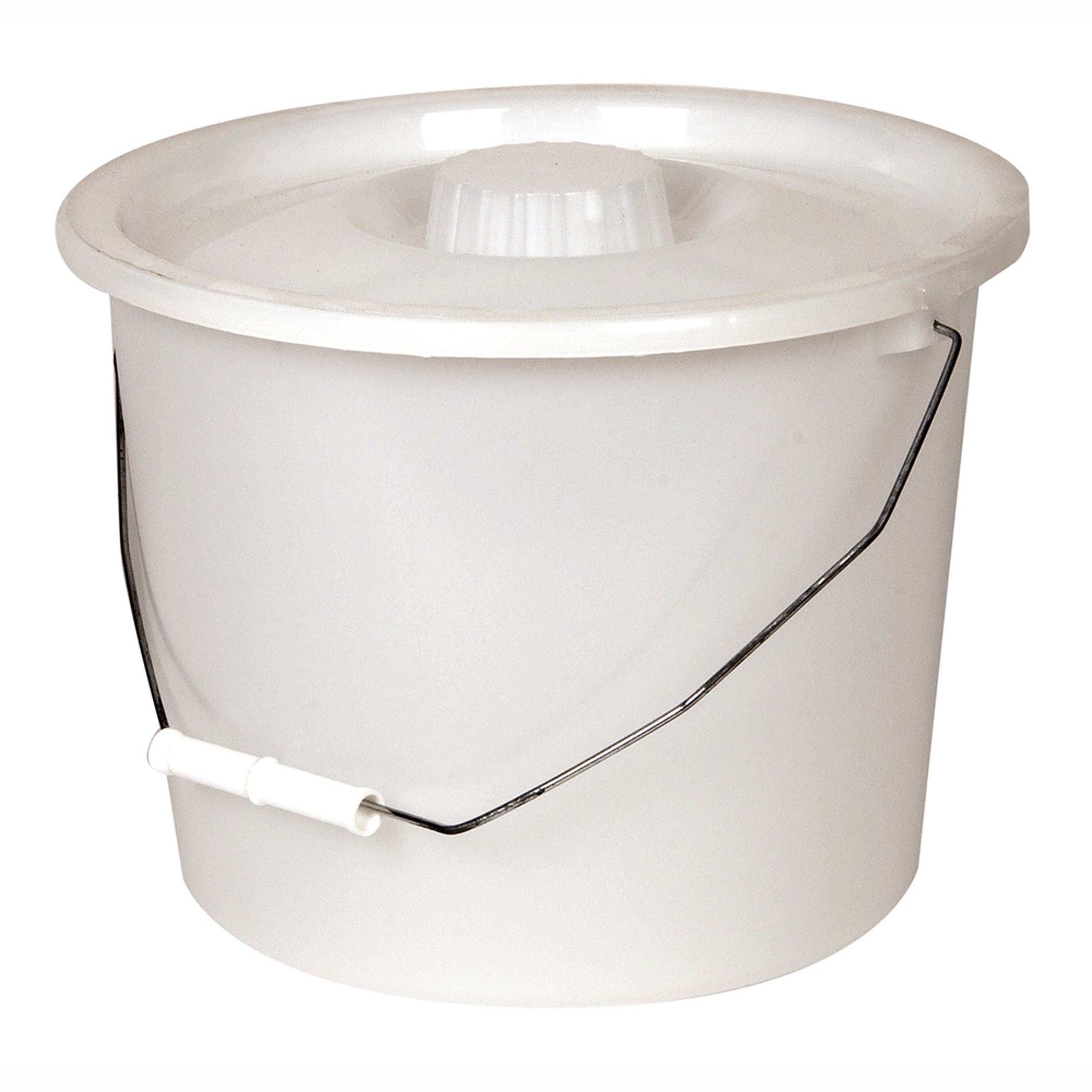 PCP Commode Bucket with Lid and Handle, Gray, 10 Quart with 2.5 Gallon Capacity
