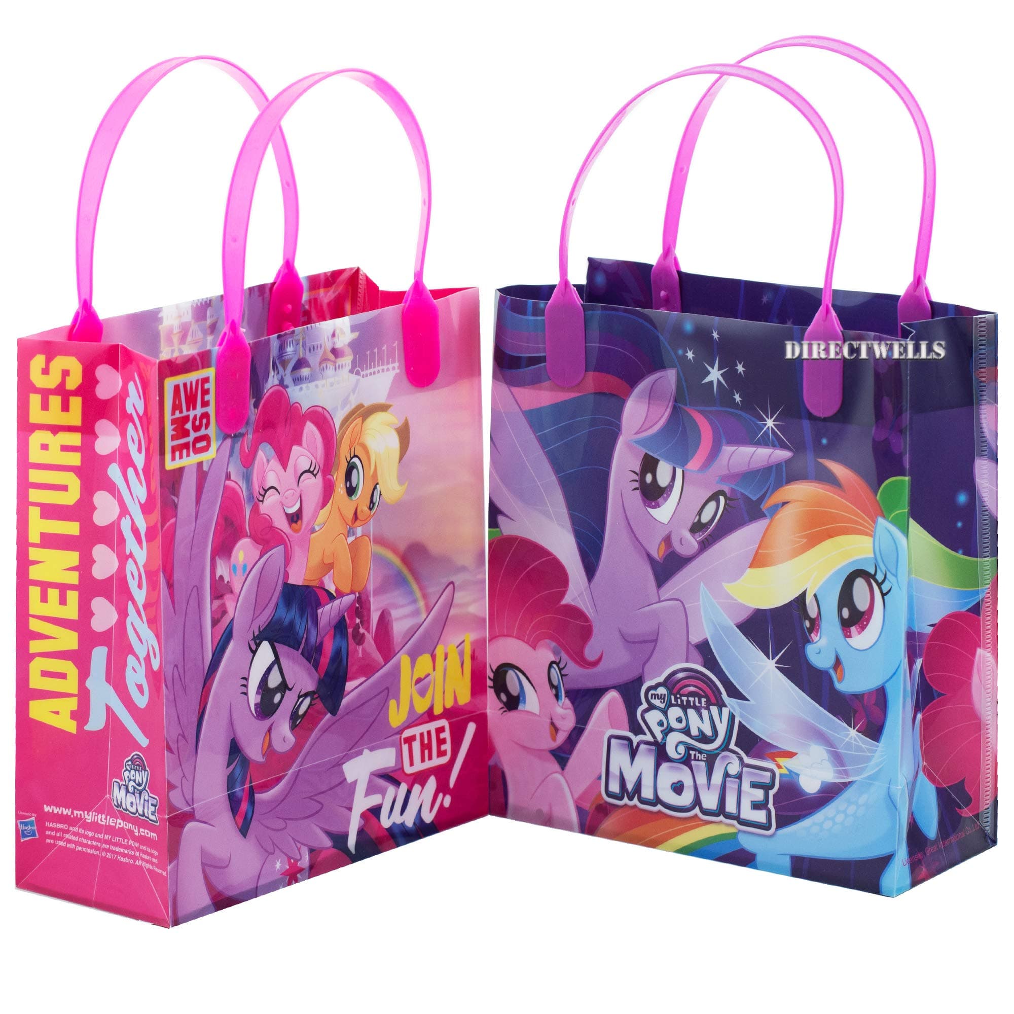 PLLittle Pony Join The Fun 12 Authentic Licensed Reusable Medium Goodie Gift Bags 8"