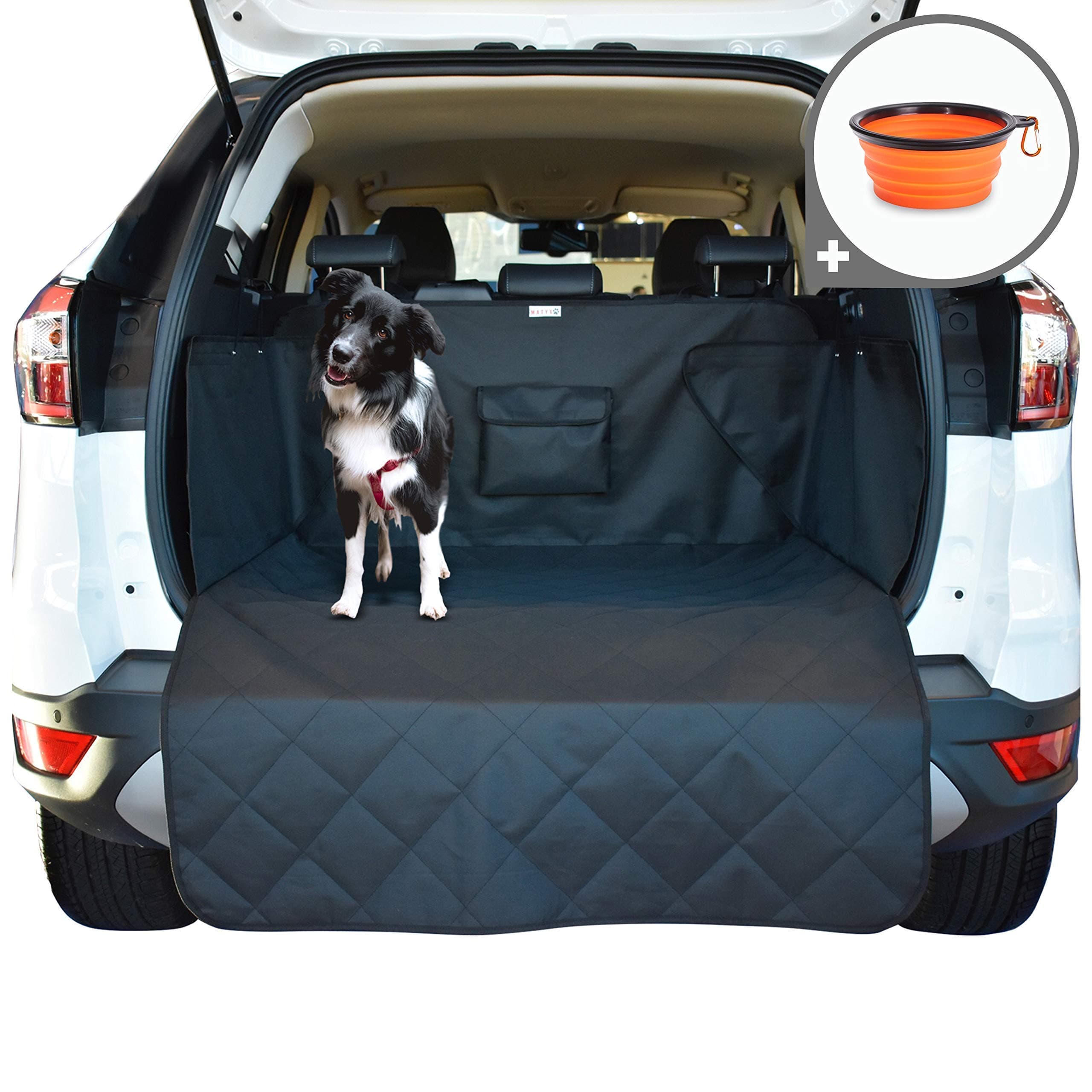 Pet Boot Liner Protector - Waterproof Non Slip 4 Layer Quilted Car Boot Cover with Bumper Flap - Universal Fit Car Boot Liner for Dogs - 4x4, Estate, Hatchback, SUV Dog Mats for Muddy Paws