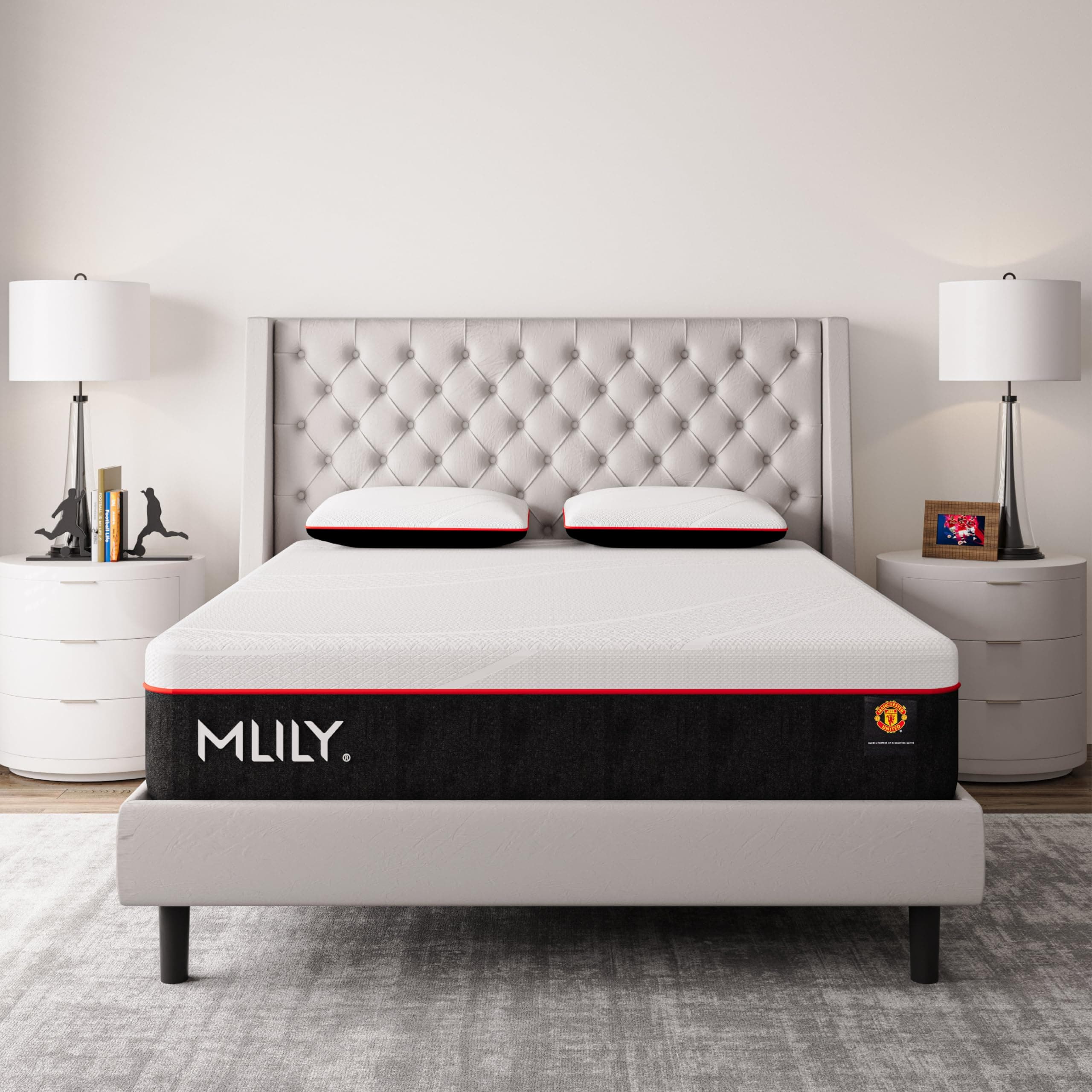 MLILY Full Size Memory Foam Mattress, 10 Inch Medium Support Mattress in A Box, Manchester United, Cool Sleep & Pressure Relief, Made in The USA of US Foam and Global Materials, CertiPUR-US Certified