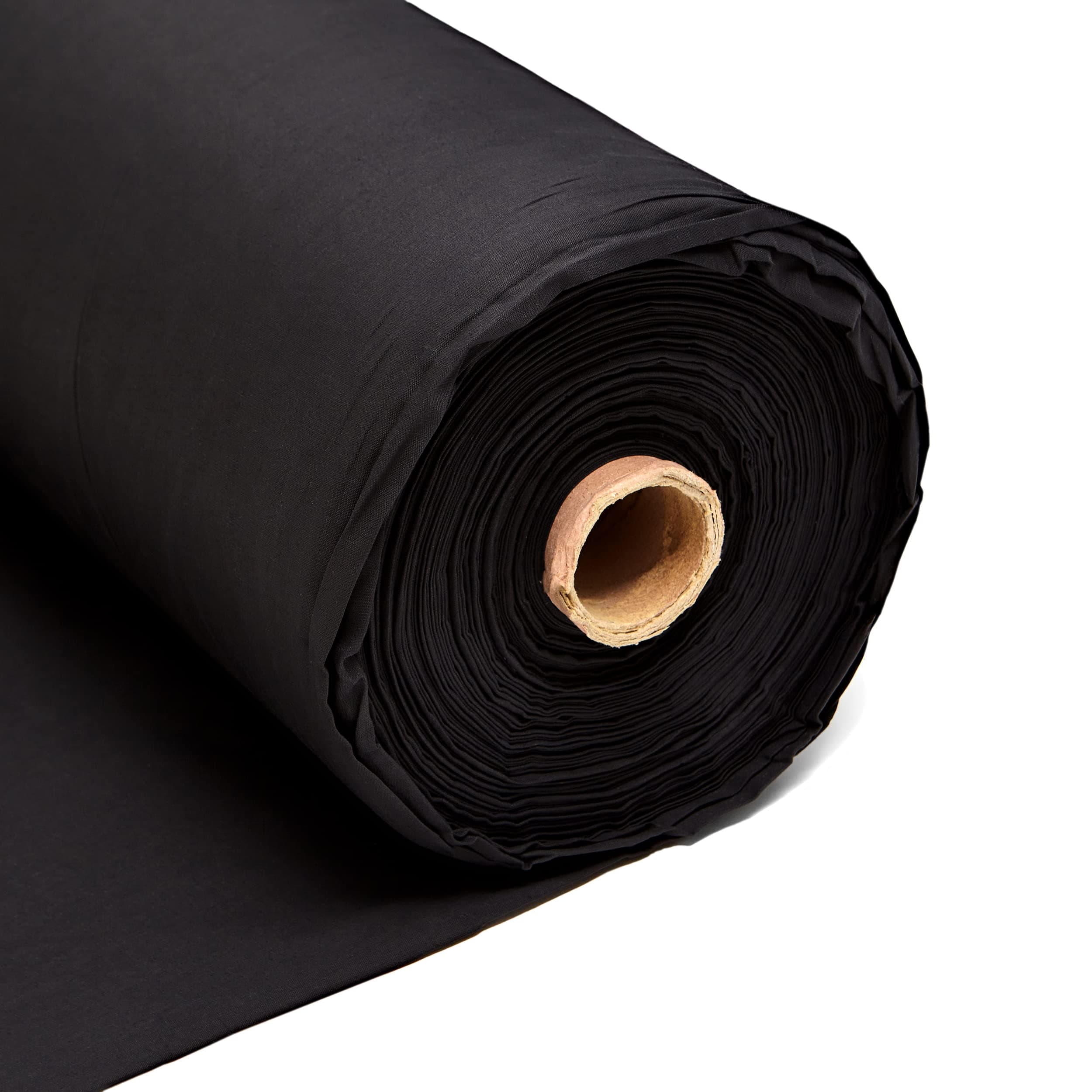 1m Plain Black Calico Fabric – Black Dyed 100% Cotton Material – 145GSM 60” Inch 150cm Wide – Great for Sewing, Curtain Linings, Quilting & Totes – Discount Fabrics Limited